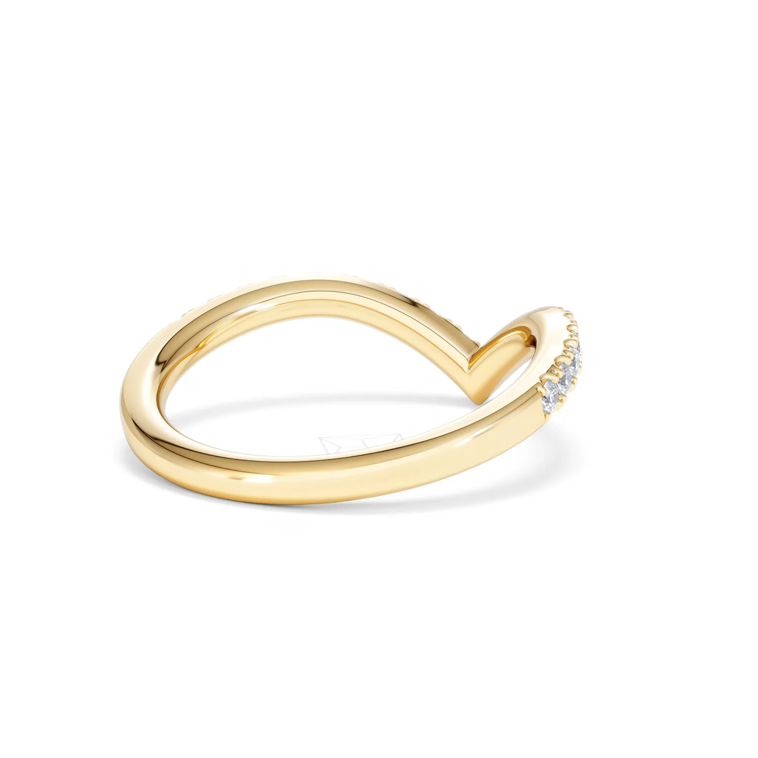 Vela 0.35ct Round Cut Lab Diamond Wishbone Wedding Ring in 18K Yellow Gold - Image 40
