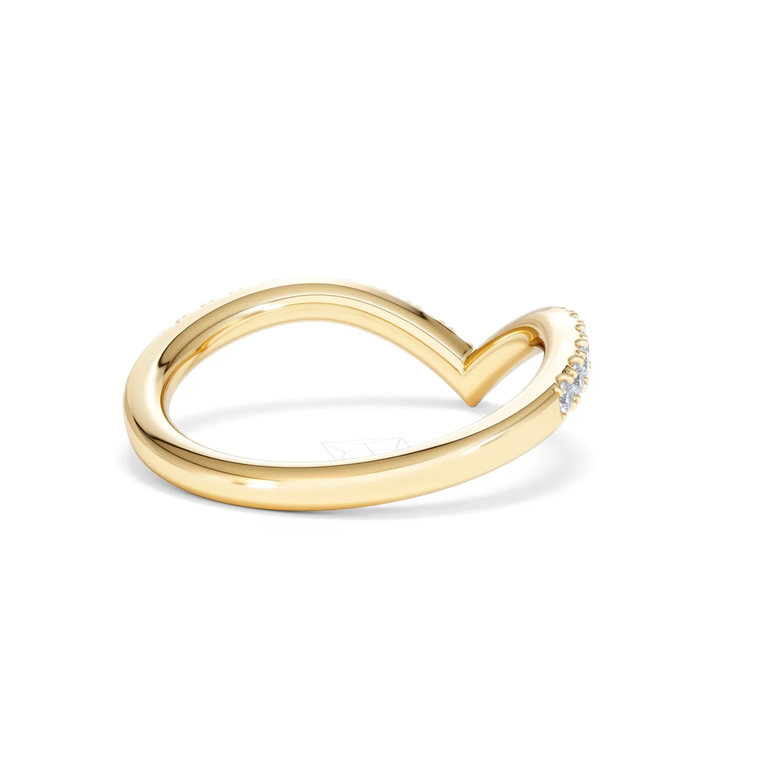 Vela 0.35ct Round Cut Lab Diamond Wishbone Wedding Ring in 18K Yellow Gold - Image 41