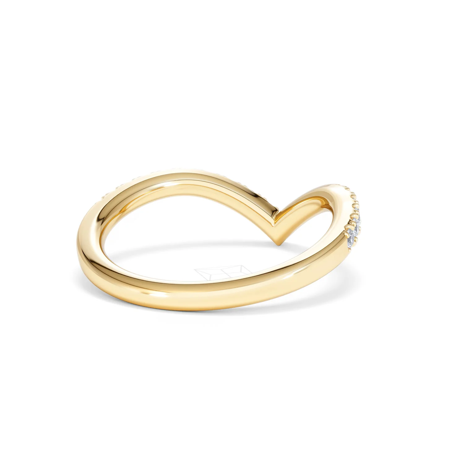 Vela 0.35ct Round Cut Lab Diamond Wishbone Wedding Ring in 18K Yellow Gold - Image 42