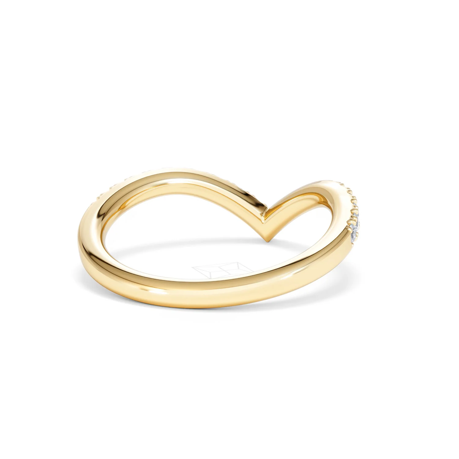 Vela 0.35ct Round Cut Lab Diamond Wishbone Wedding Ring in 18K Yellow Gold - Image 43
