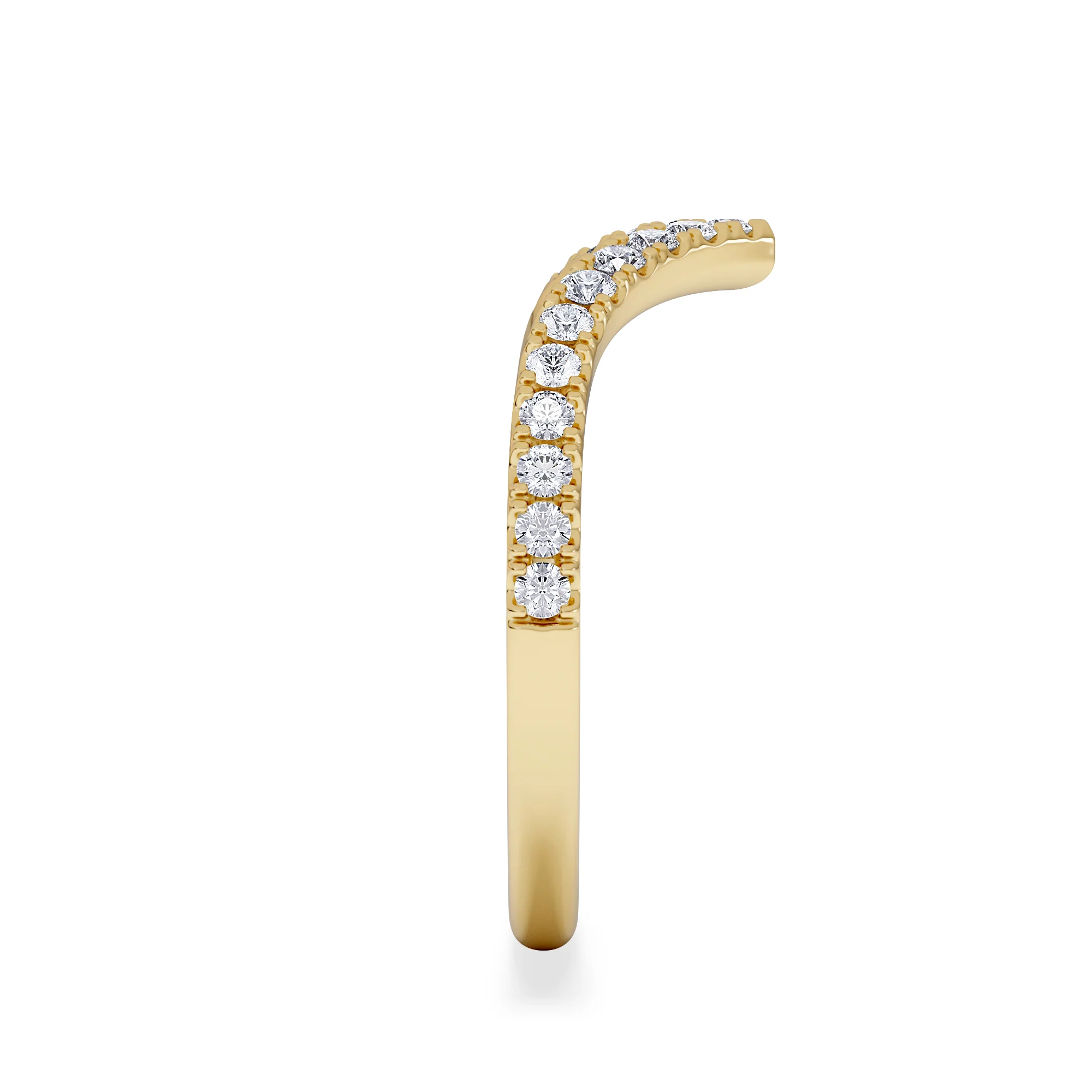 Vela 0.35ct Round Cut Lab Diamond Wishbone Wedding Ring in 18K Yellow Gold - Image 5