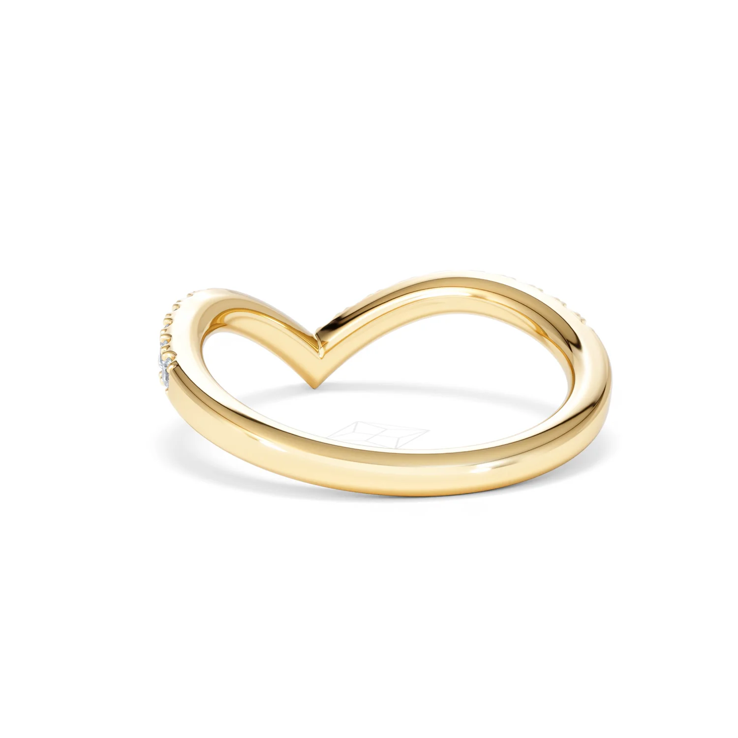 Vela 0.35ct Round Cut Lab Diamond Wishbone Wedding Ring in 18K Yellow Gold - Image 52