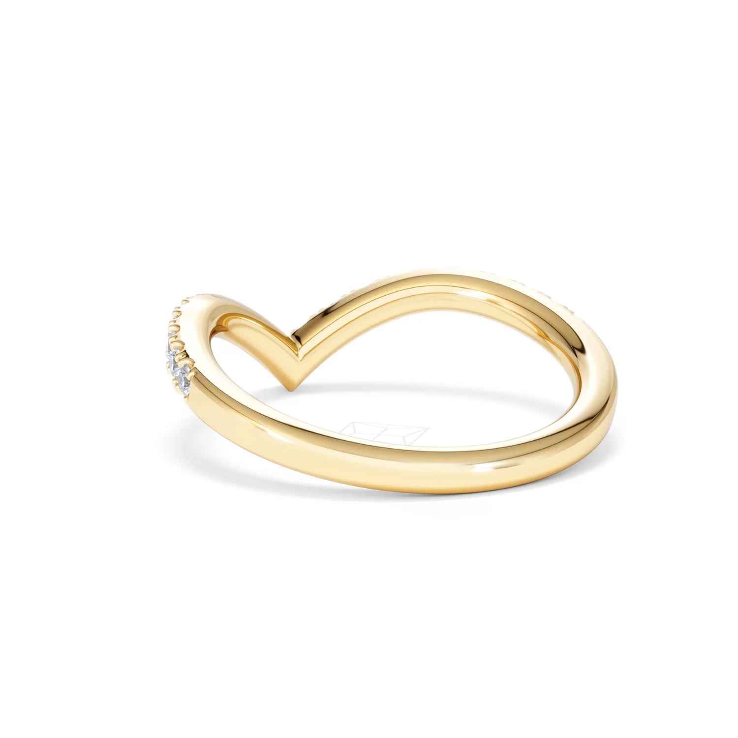 Vela 0.35ct Round Cut Lab Diamond Wishbone Wedding Ring in 18K Yellow Gold - Image 54