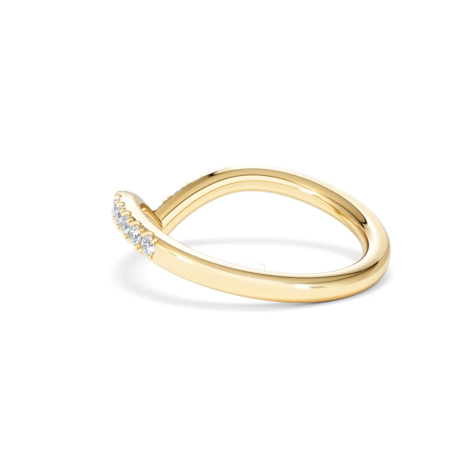 Vela 0.35ct Round Cut Lab Diamond Wishbone Wedding Ring in 18K Yellow Gold - Image 58