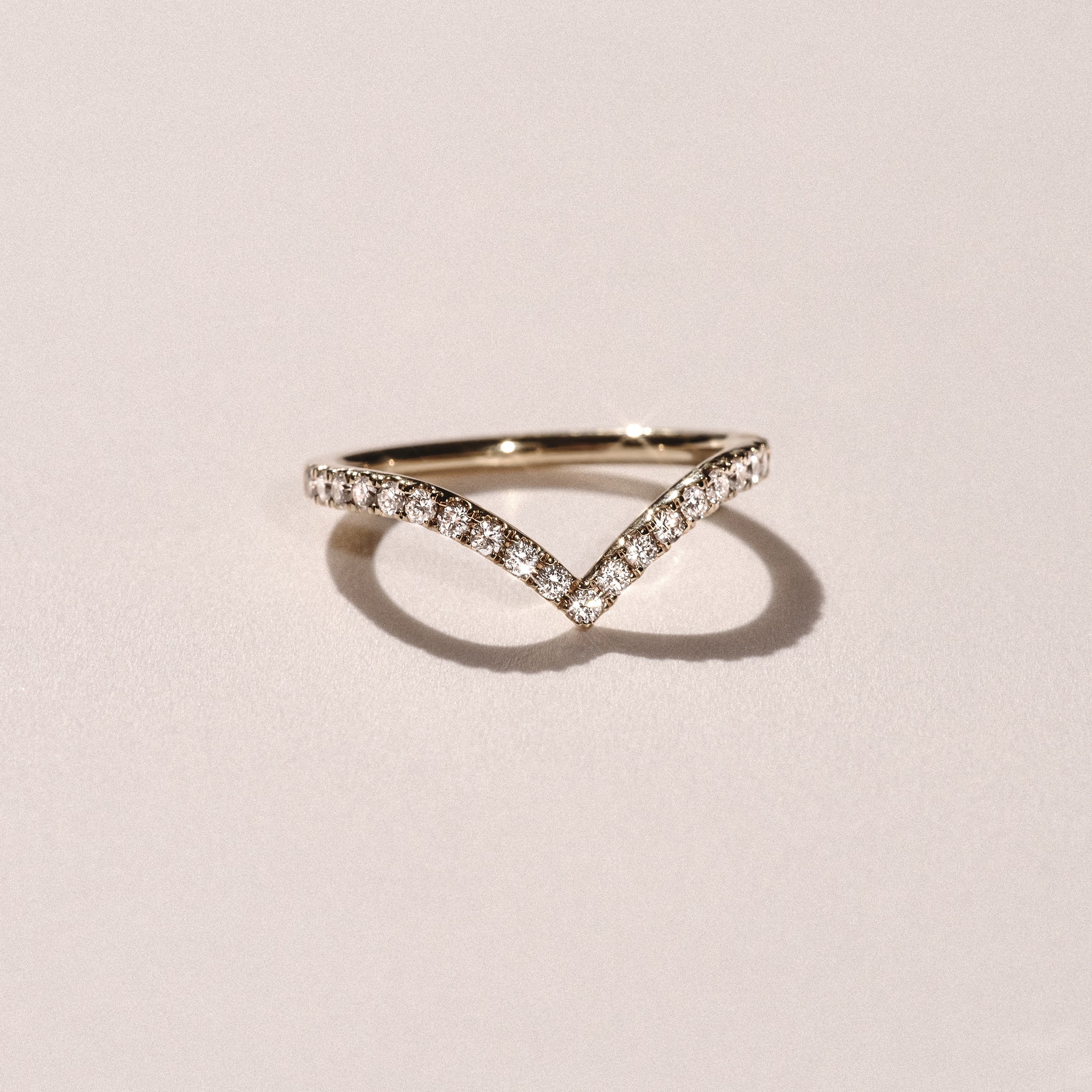 Vela 0.35ct Round Cut Lab Diamond Wishbone Wedding Ring in 18K Yellow Gold - Image 6