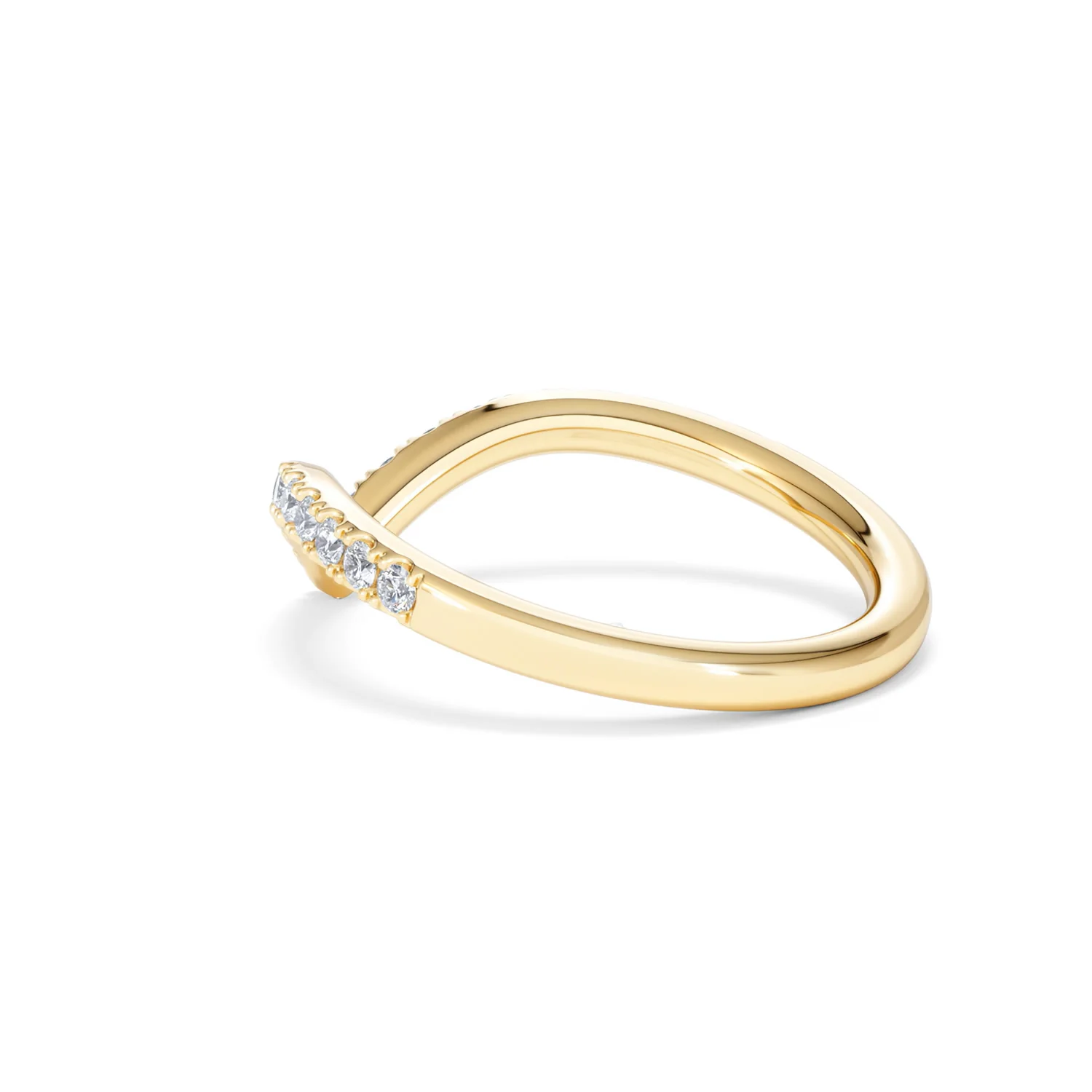 Vela 0.35ct Round Cut Lab Diamond Wishbone Wedding Ring in 18K Yellow Gold - Image 60