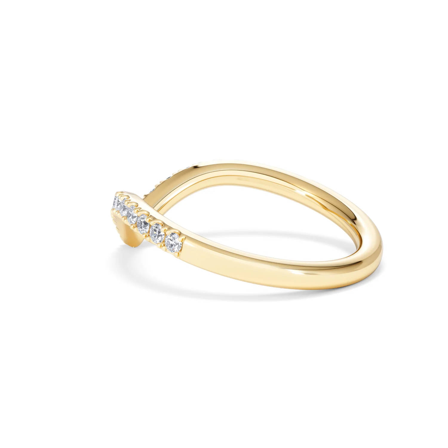 Vela 0.35ct Round Cut Lab Diamond Wishbone Wedding Ring in 18K Yellow Gold - Image 61