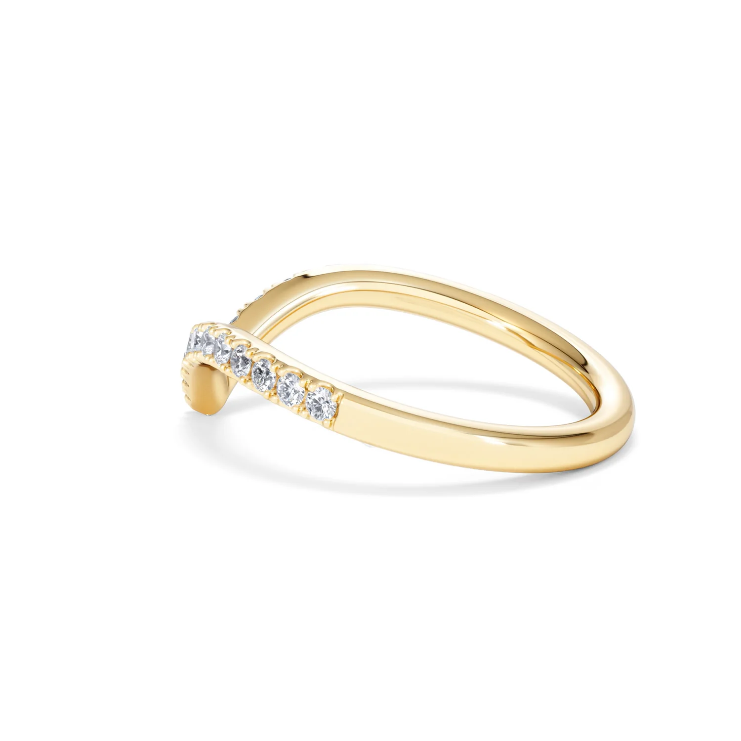 Vela 0.35ct Round Cut Lab Diamond Wishbone Wedding Ring in 18K Yellow Gold - Image 63