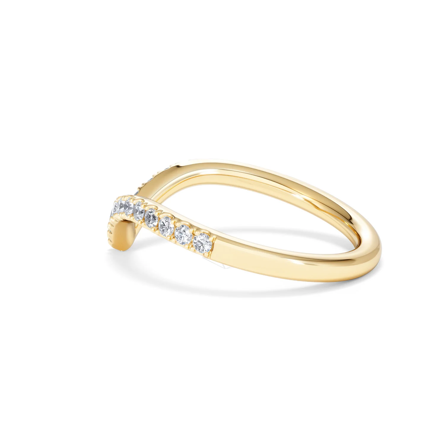 Vela 0.35ct Round Cut Lab Diamond Wishbone Wedding Ring in 18K Yellow Gold - Image 64