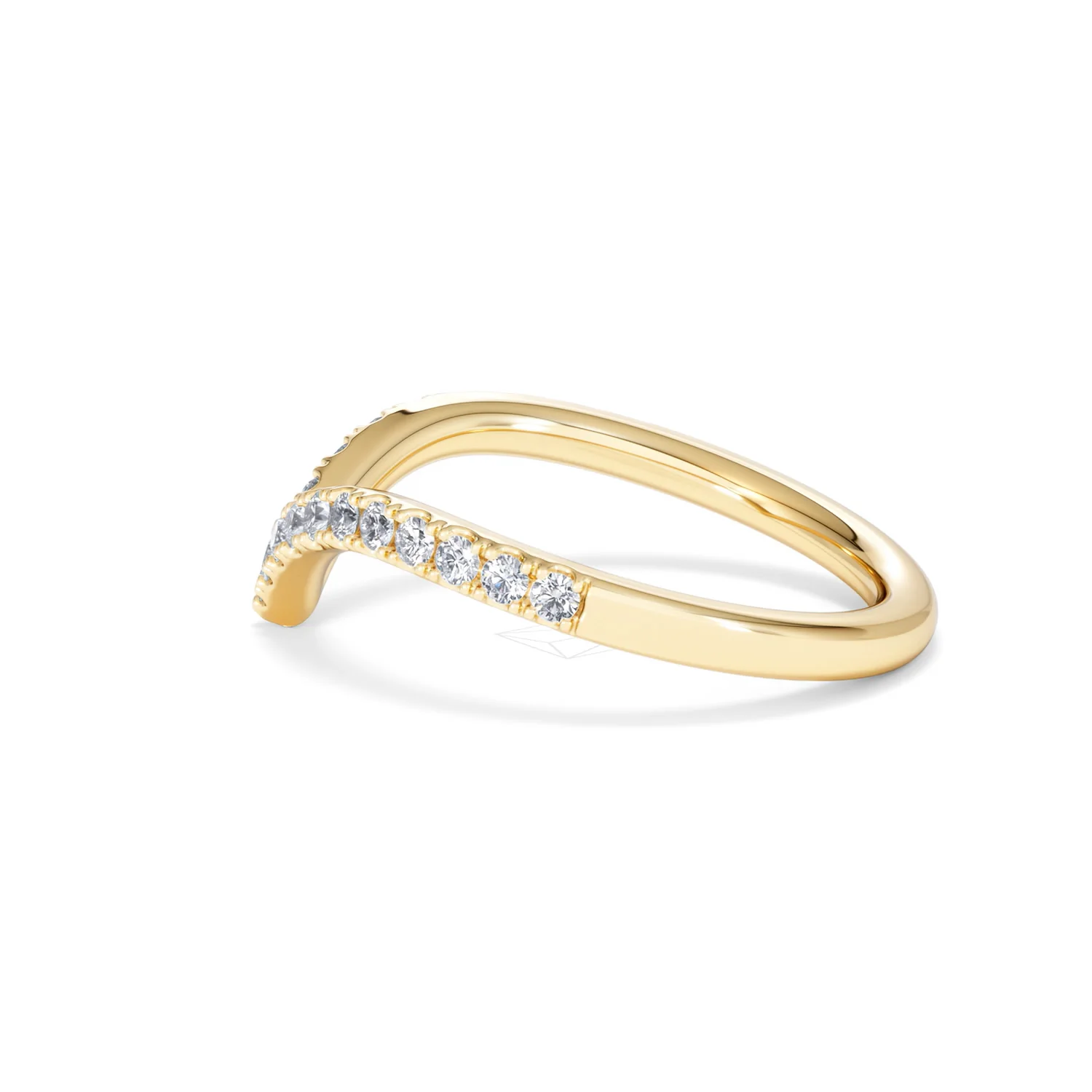 Vela 0.35ct Round Cut Lab Diamond Wishbone Wedding Ring in 18K Yellow Gold - Image 66