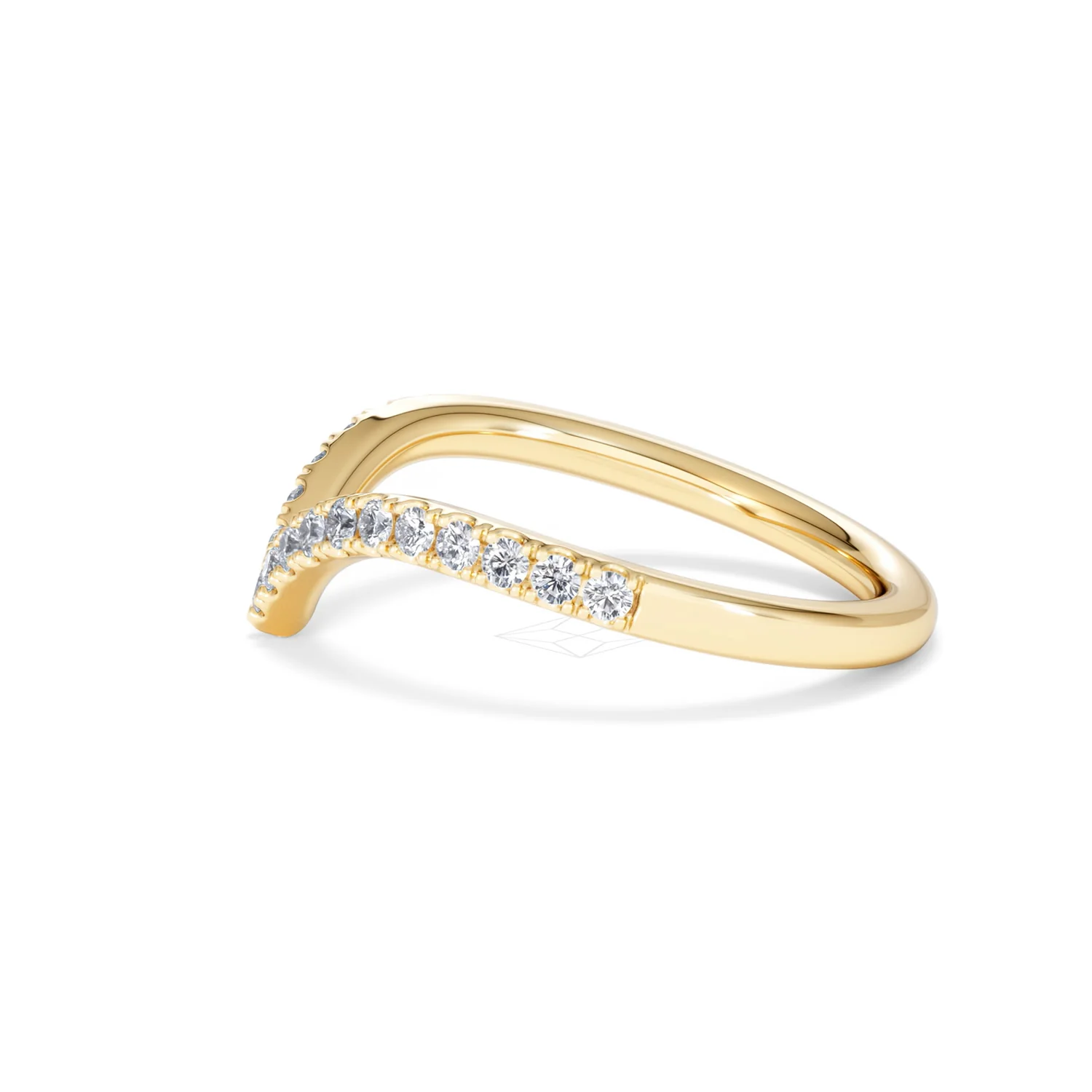 Vela 0.35ct Round Cut Lab Diamond Wishbone Wedding Ring in 18K Yellow Gold - Image 68