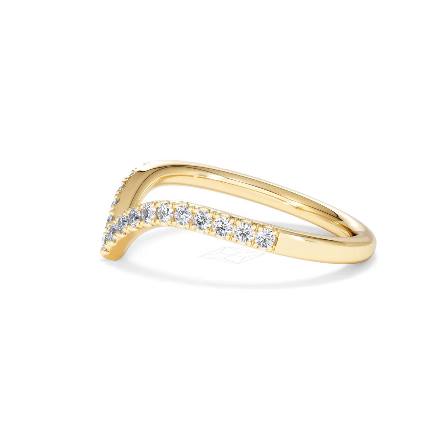 Vela 0.35ct Round Cut Lab Diamond Wishbone Wedding Ring in 18K Yellow Gold - Image 70