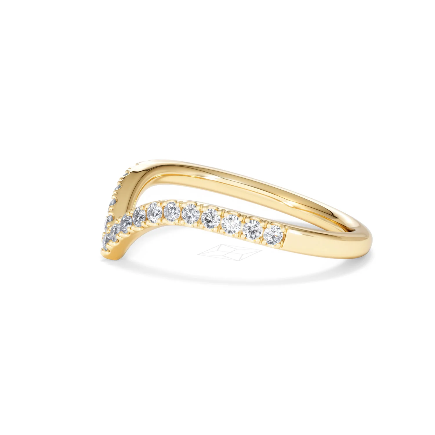 Vela 0.35ct Round Cut Lab Diamond Wishbone Wedding Ring in 18K Yellow Gold - Image 71