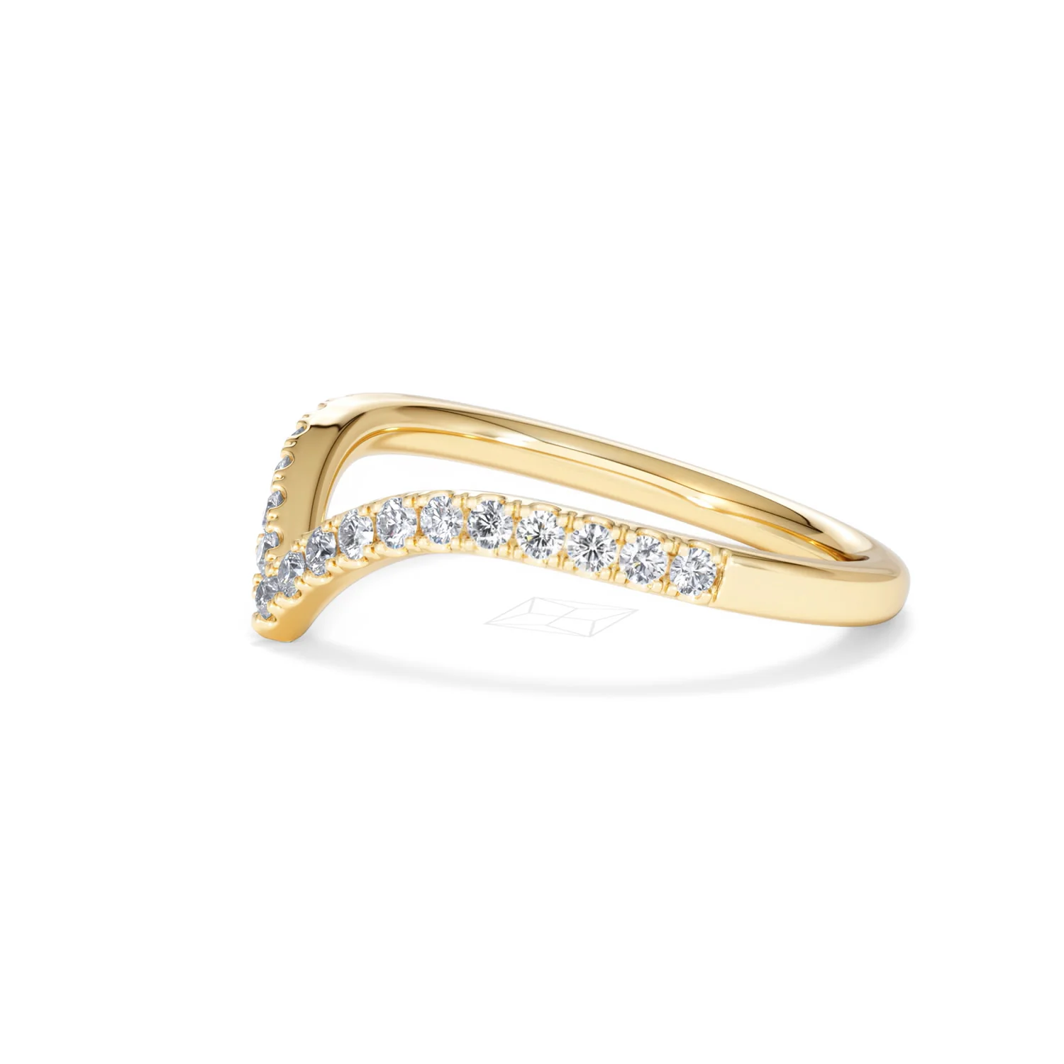 Vela 0.35ct Round Cut Lab Diamond Wishbone Wedding Ring in 18K Yellow Gold - Image 72