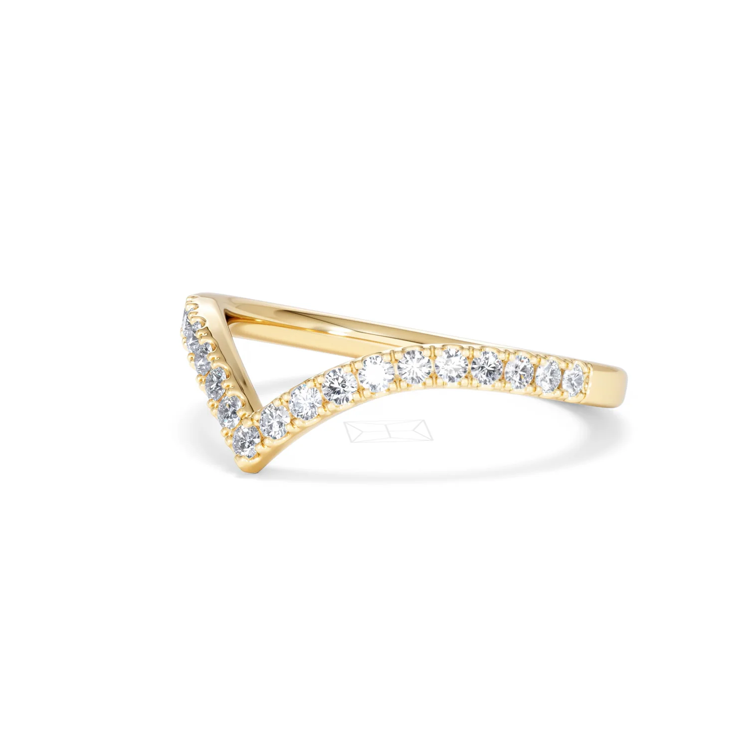 Vela 0.35ct Round Cut Lab Diamond Wishbone Wedding Ring in 18K Yellow Gold - Image 79
