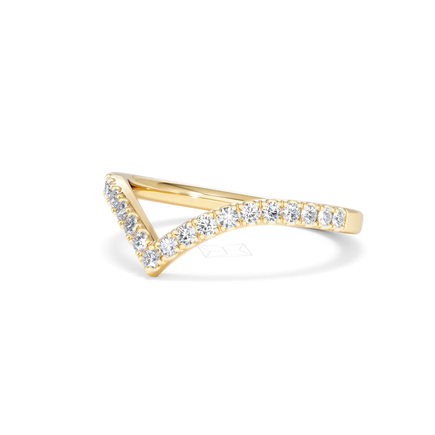 Vela 0.35ct Round Cut Lab Diamond Wishbone Wedding Ring in 18K Yellow Gold - Image 80