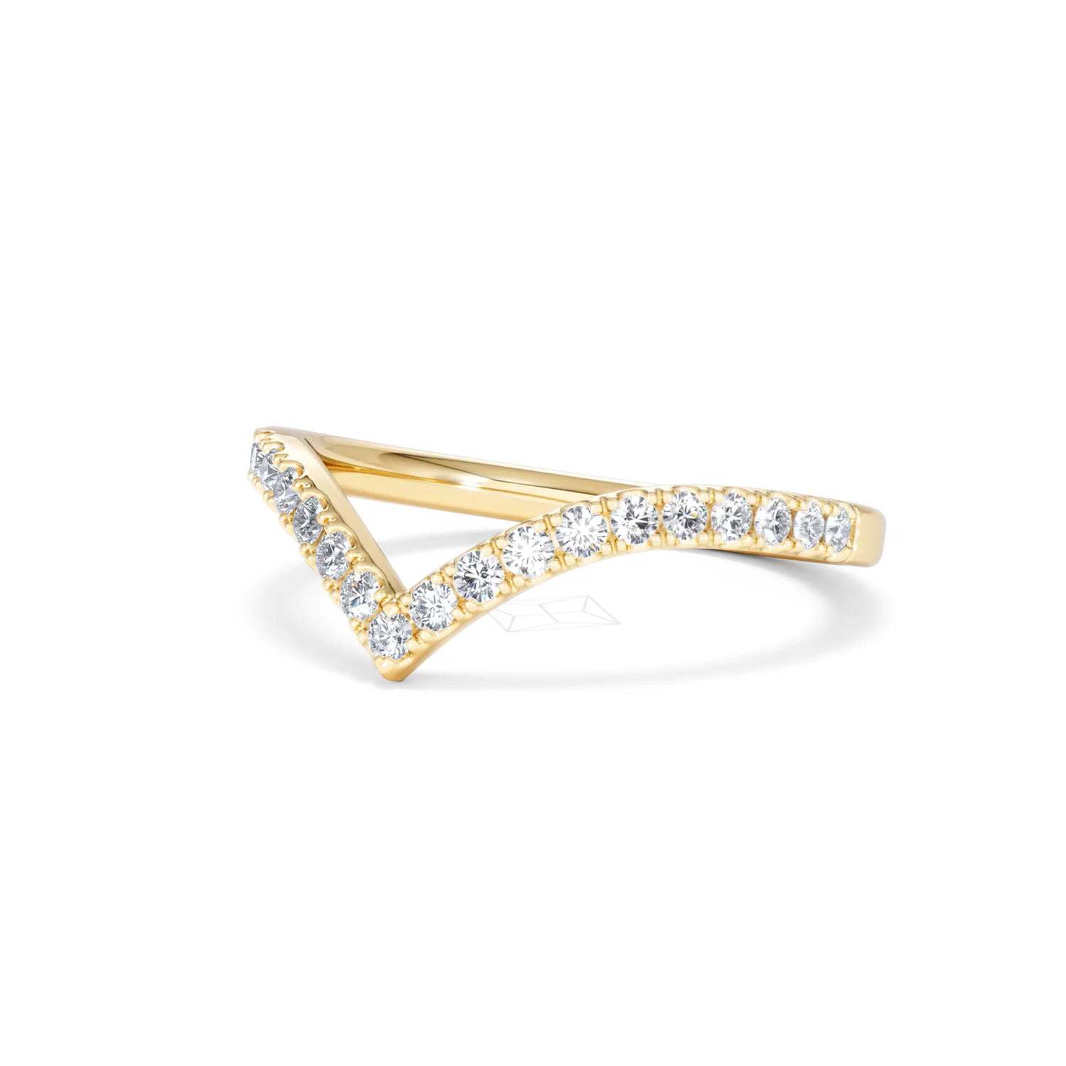 Vela 0.35ct Round Cut Lab Diamond Wishbone Wedding Ring in 18K Yellow Gold - Image 81