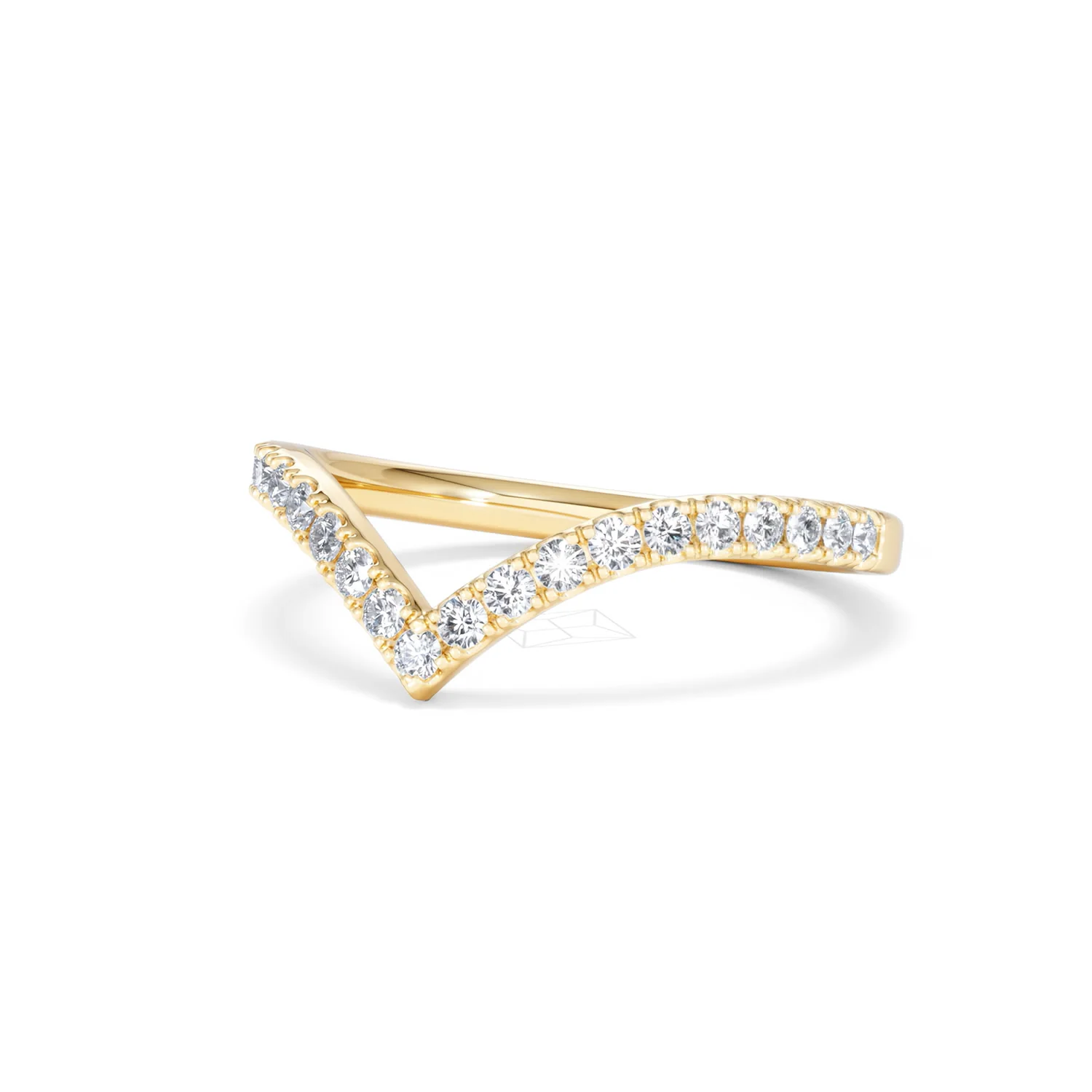 Vela 0.35ct Round Cut Lab Diamond Wishbone Wedding Ring in 18K Yellow Gold - Image 82