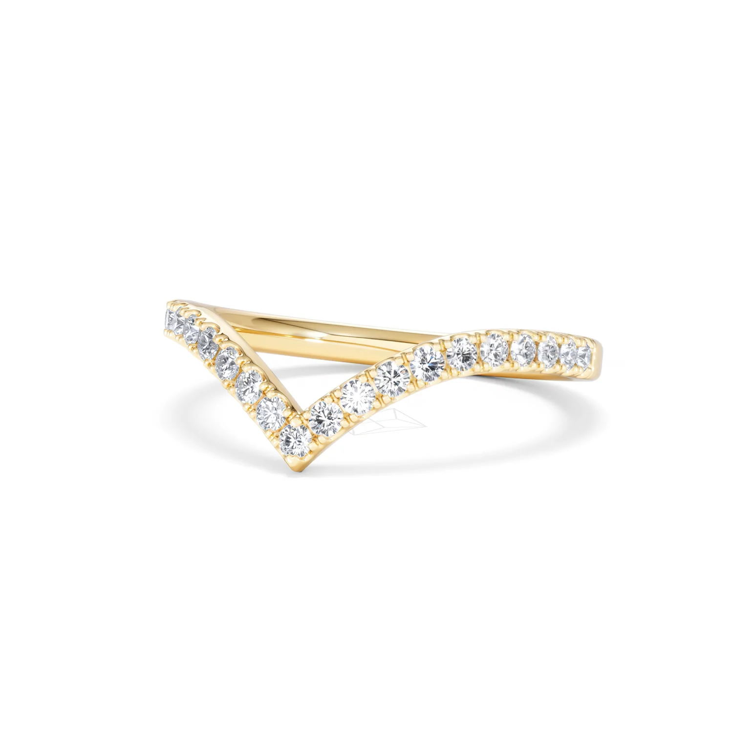 Vela 0.35ct Round Cut Lab Diamond Wishbone Wedding Ring in 18K Yellow Gold - Image 83