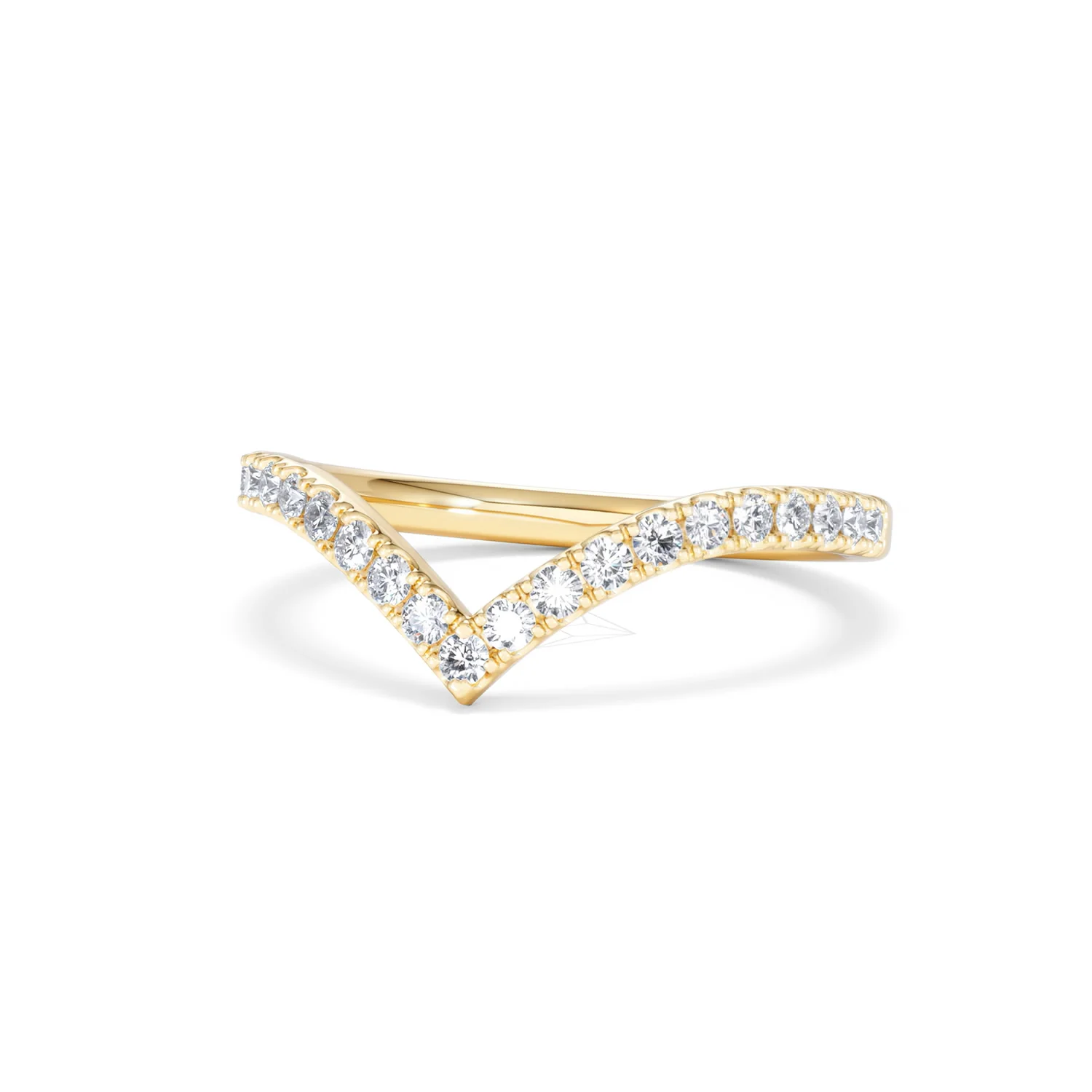 Vela 0.35ct Round Cut Lab Diamond Wishbone Wedding Ring in 18K Yellow Gold - Image 84