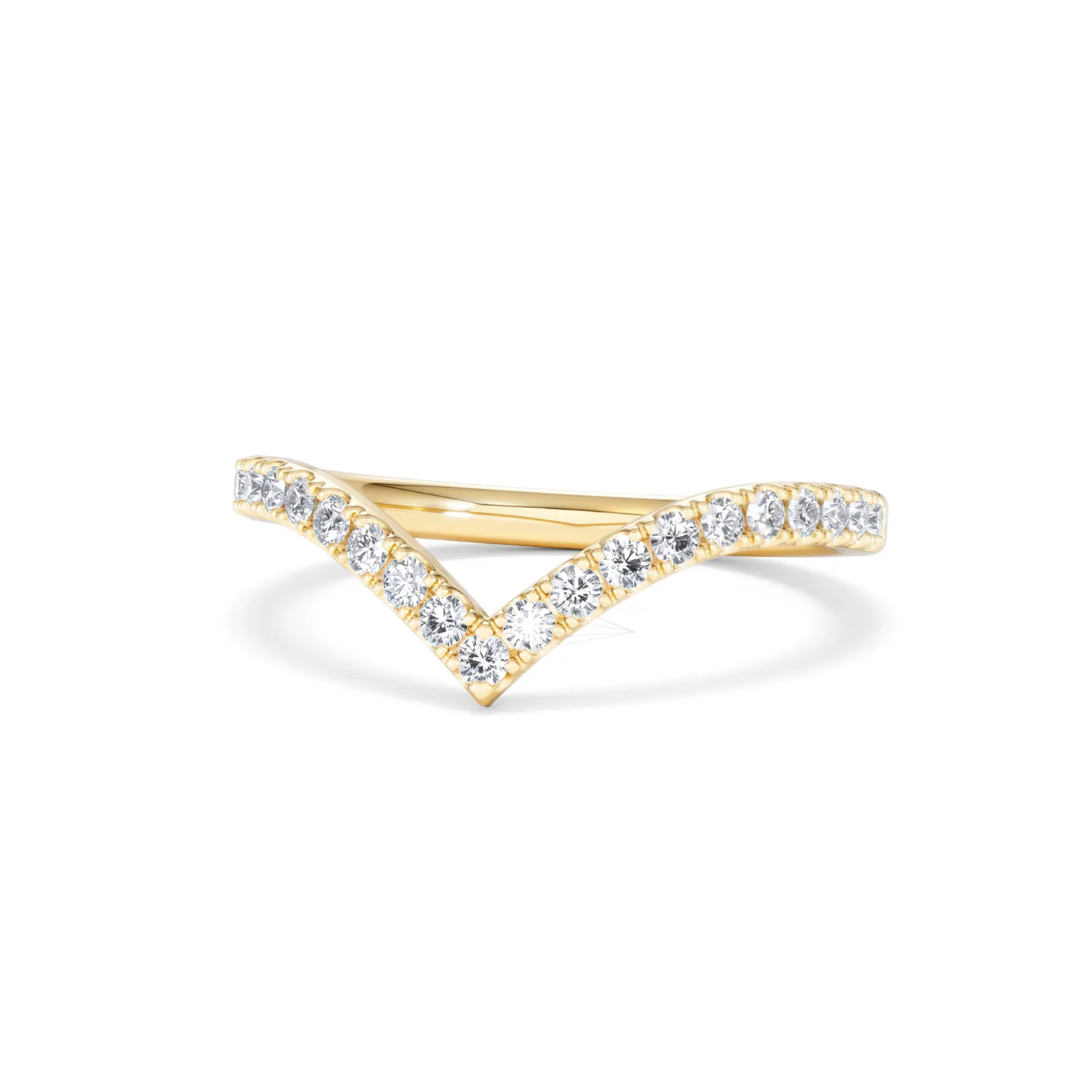 Vela 0.35ct Round Cut Lab Diamond Wishbone Wedding Ring in 18K Yellow Gold - Image 85