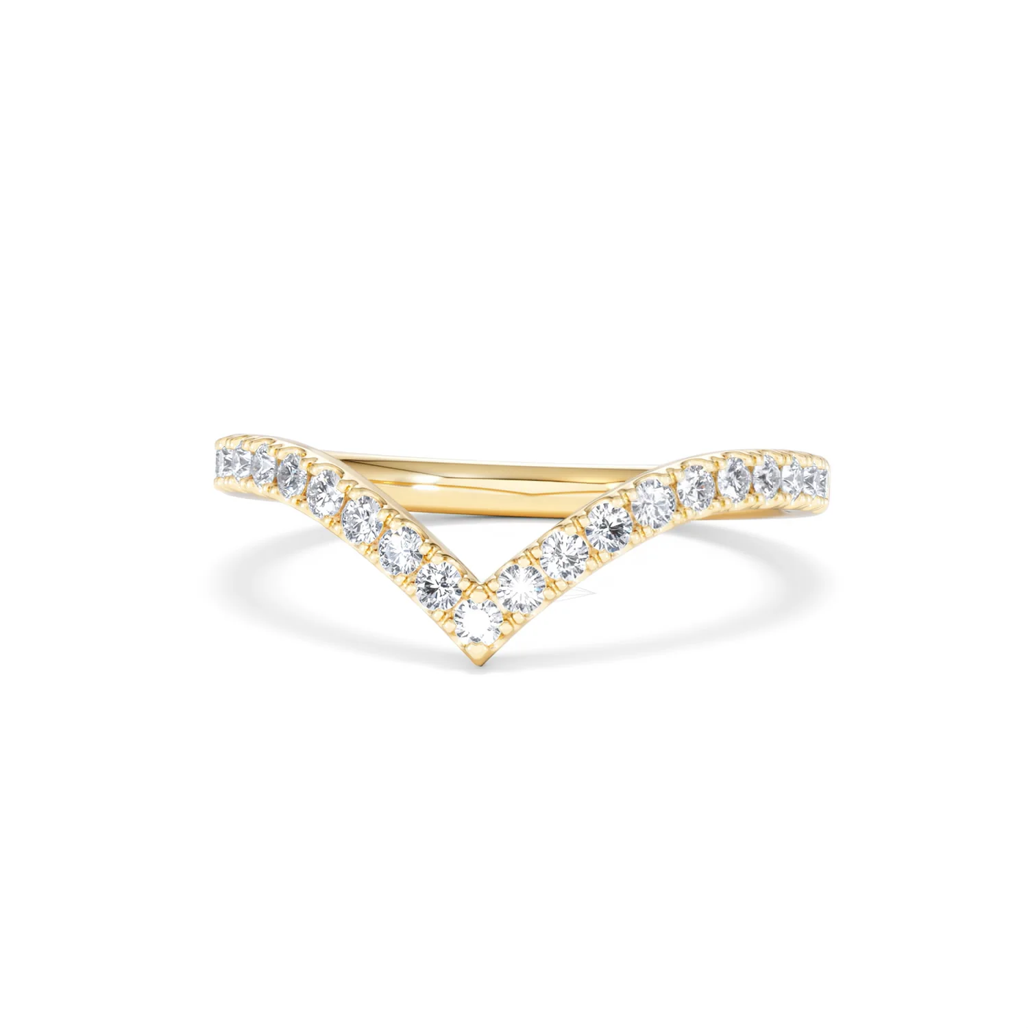Vela 0.35ct Round Cut Lab Diamond Wishbone Wedding Ring in 18K Yellow Gold - Image 86
