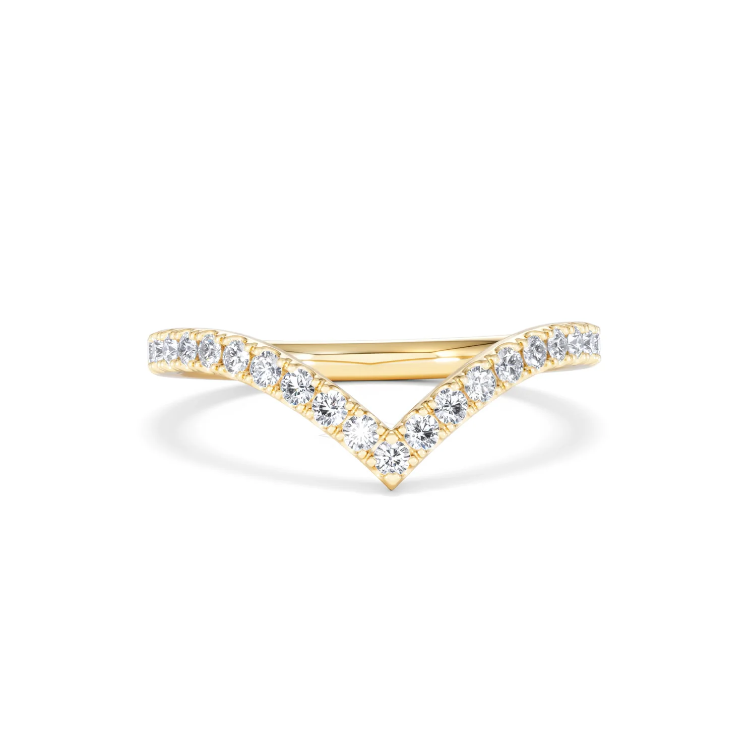 Vela 0.35ct Round Cut Lab Diamond Wishbone Wedding Ring in 18K Yellow Gold - Image 9