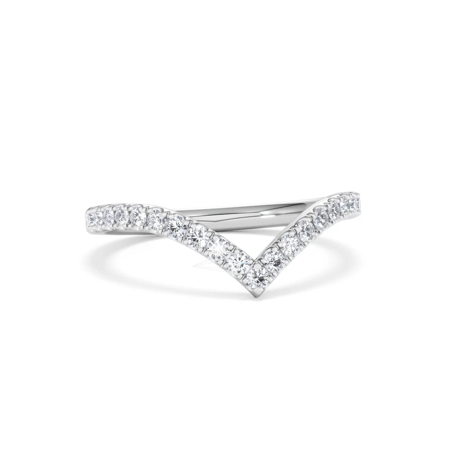 Vela 0.35ct Round Cut Lab Diamond Wishbone Wedding Ring in Platinum - Image 11