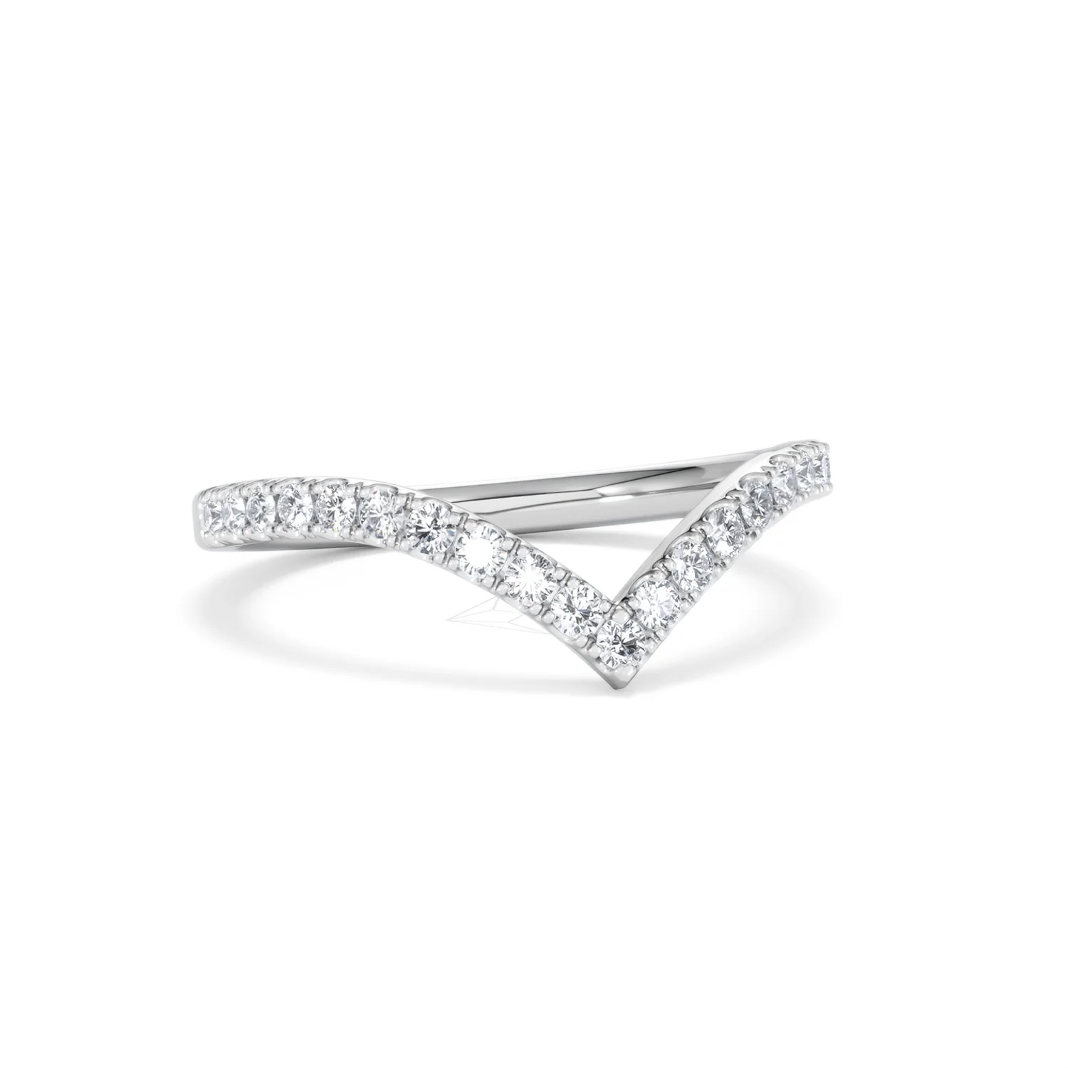 Vela 0.35ct Round Cut Lab Diamond Wishbone Wedding Ring in Platinum - Image 12