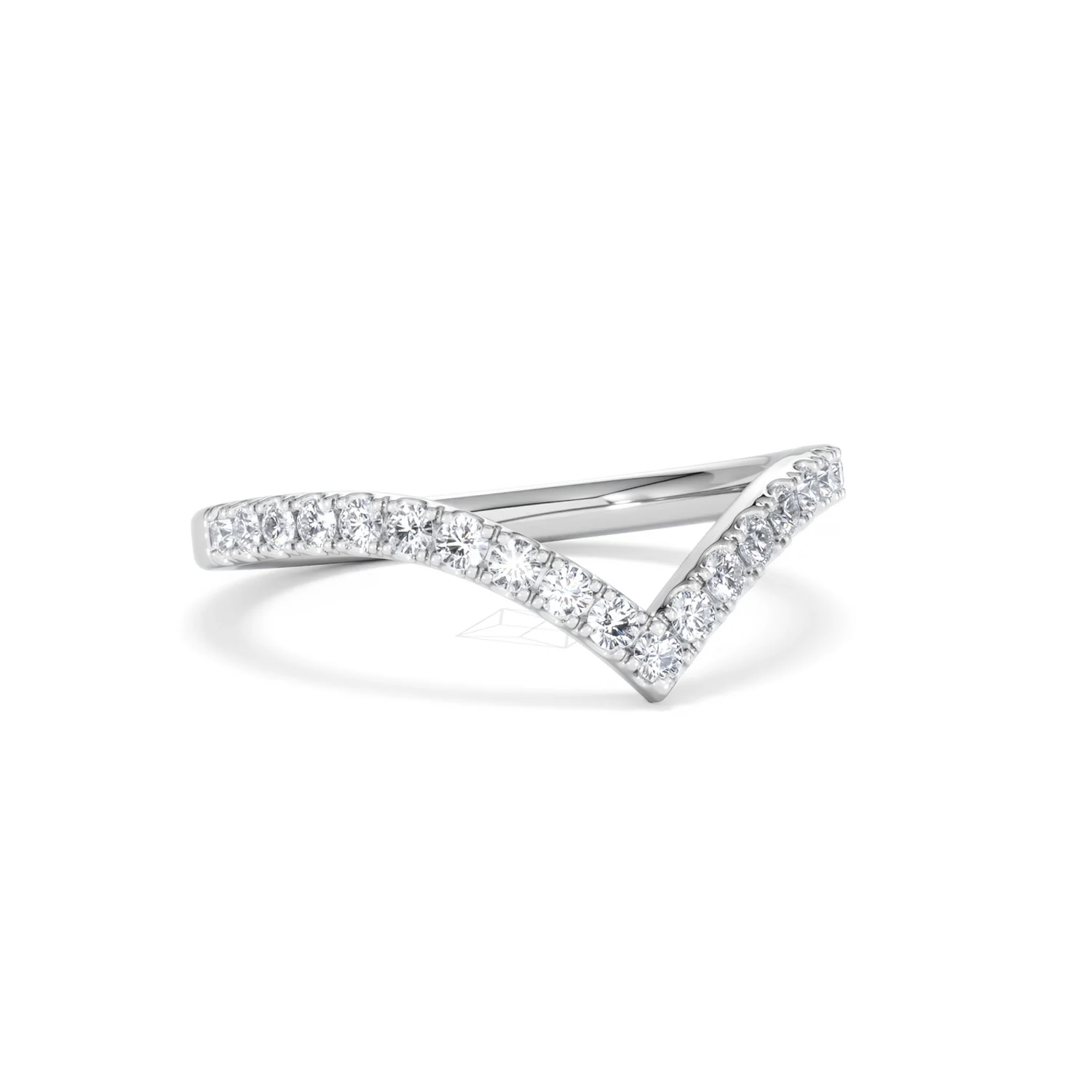 Vela 0.35ct Round Cut Lab Diamond Wishbone Wedding Ring in Platinum - Image 13