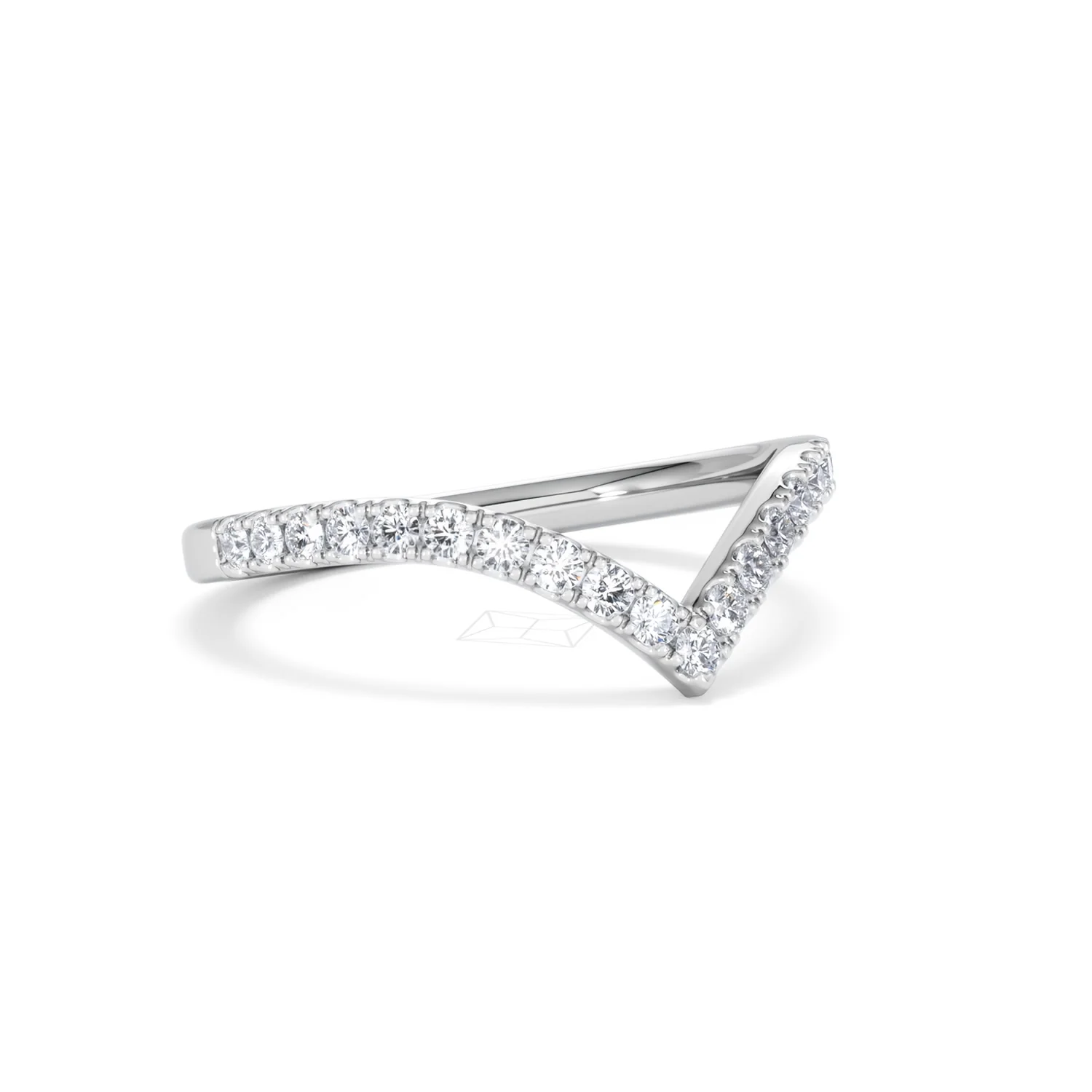 Vela 0.35ct Round Cut Lab Diamond Wishbone Wedding Ring in Platinum - Image 15