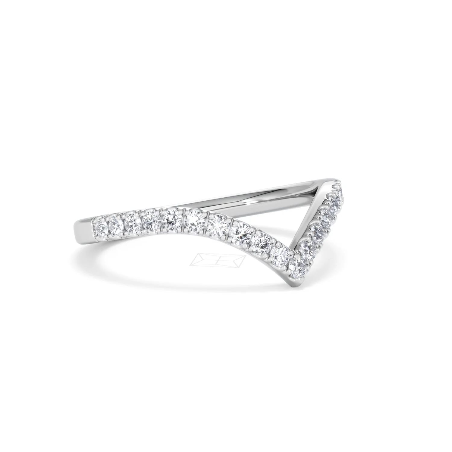 Vela 0.35ct Round Cut Lab Diamond Wishbone Wedding Ring in Platinum - Image 16