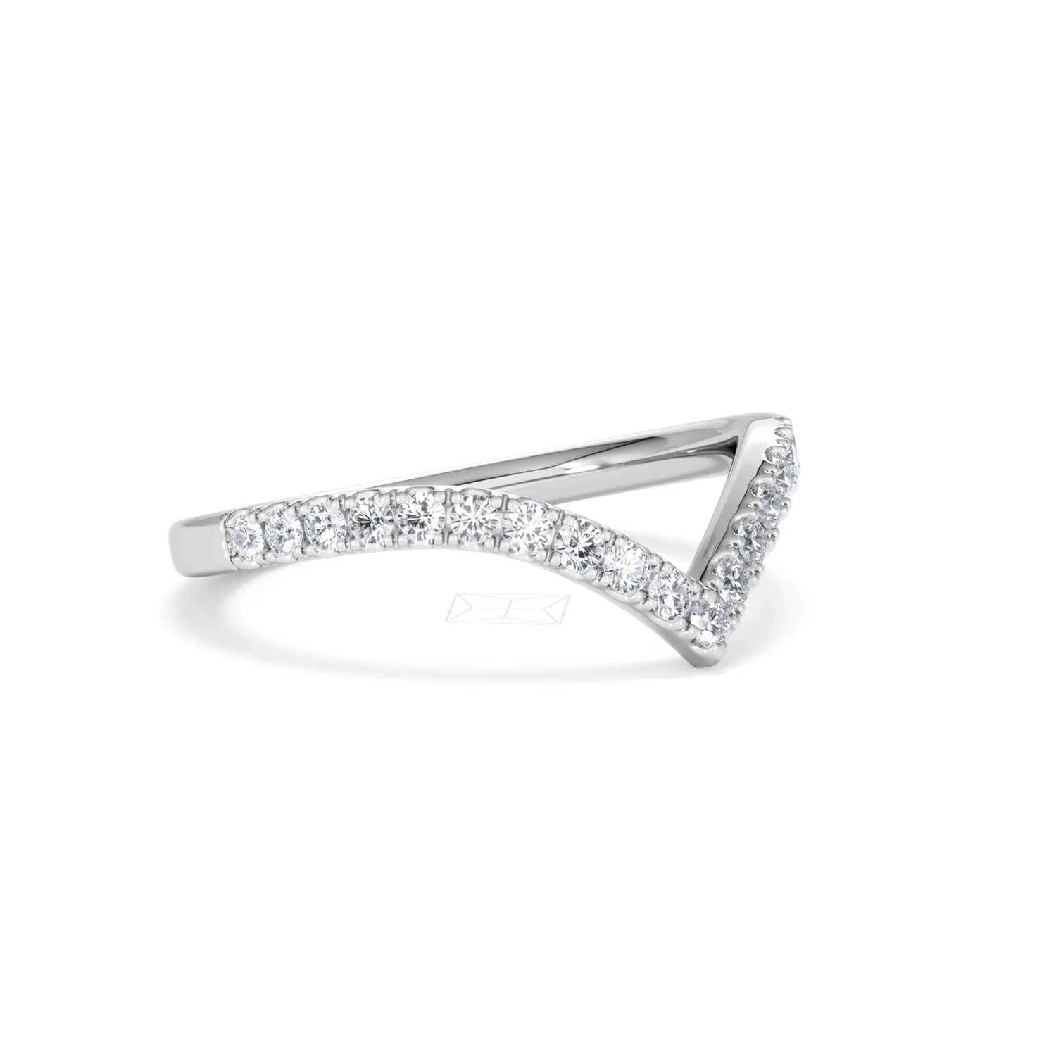 Vela 0.35ct Round Cut Lab Diamond Wishbone Wedding Ring in Platinum - Image 17