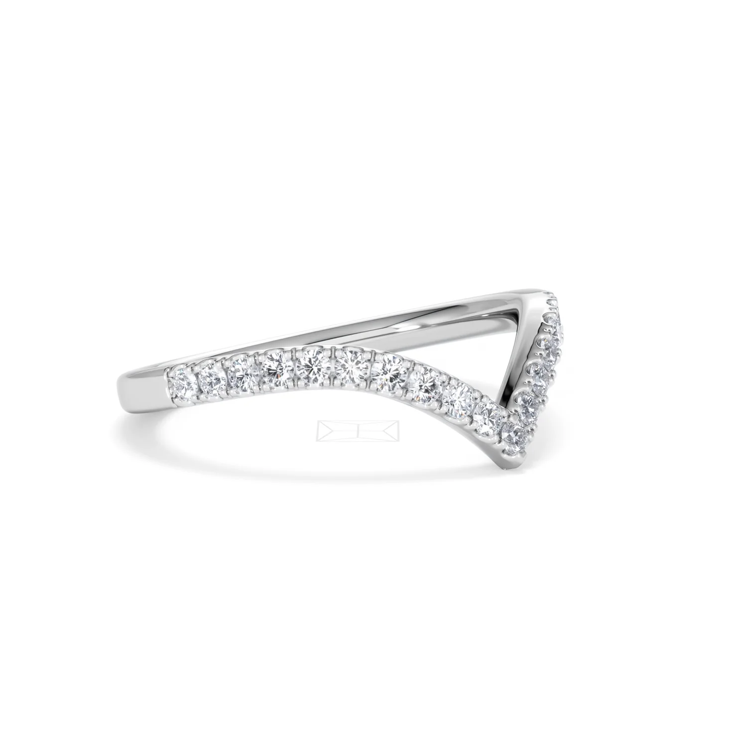 Vela 0.35ct Round Cut Lab Diamond Wishbone Wedding Ring in Platinum - Image 18