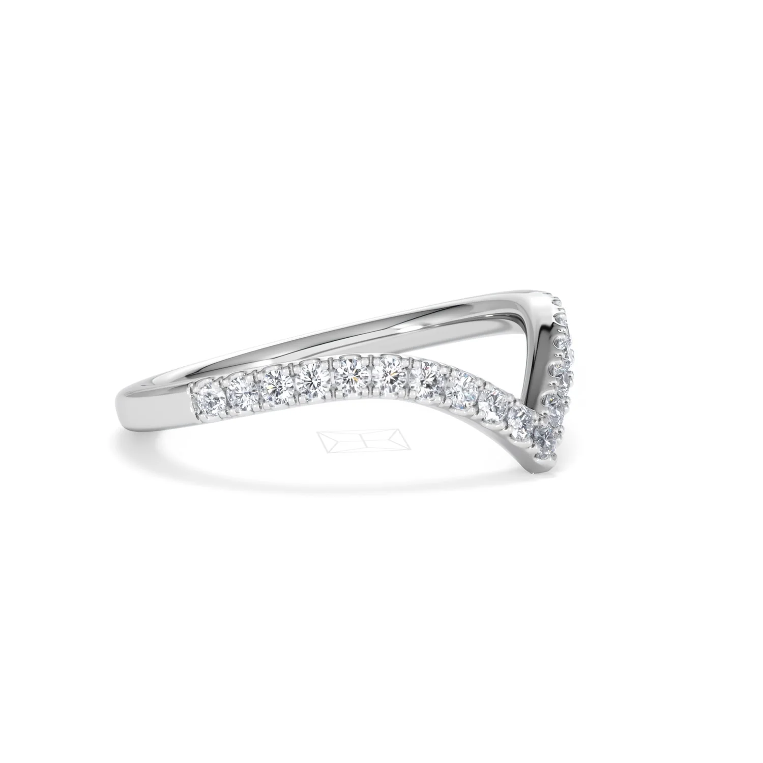Vela 0.35ct Round Cut Lab Diamond Wishbone Wedding Ring in Platinum - Image 20