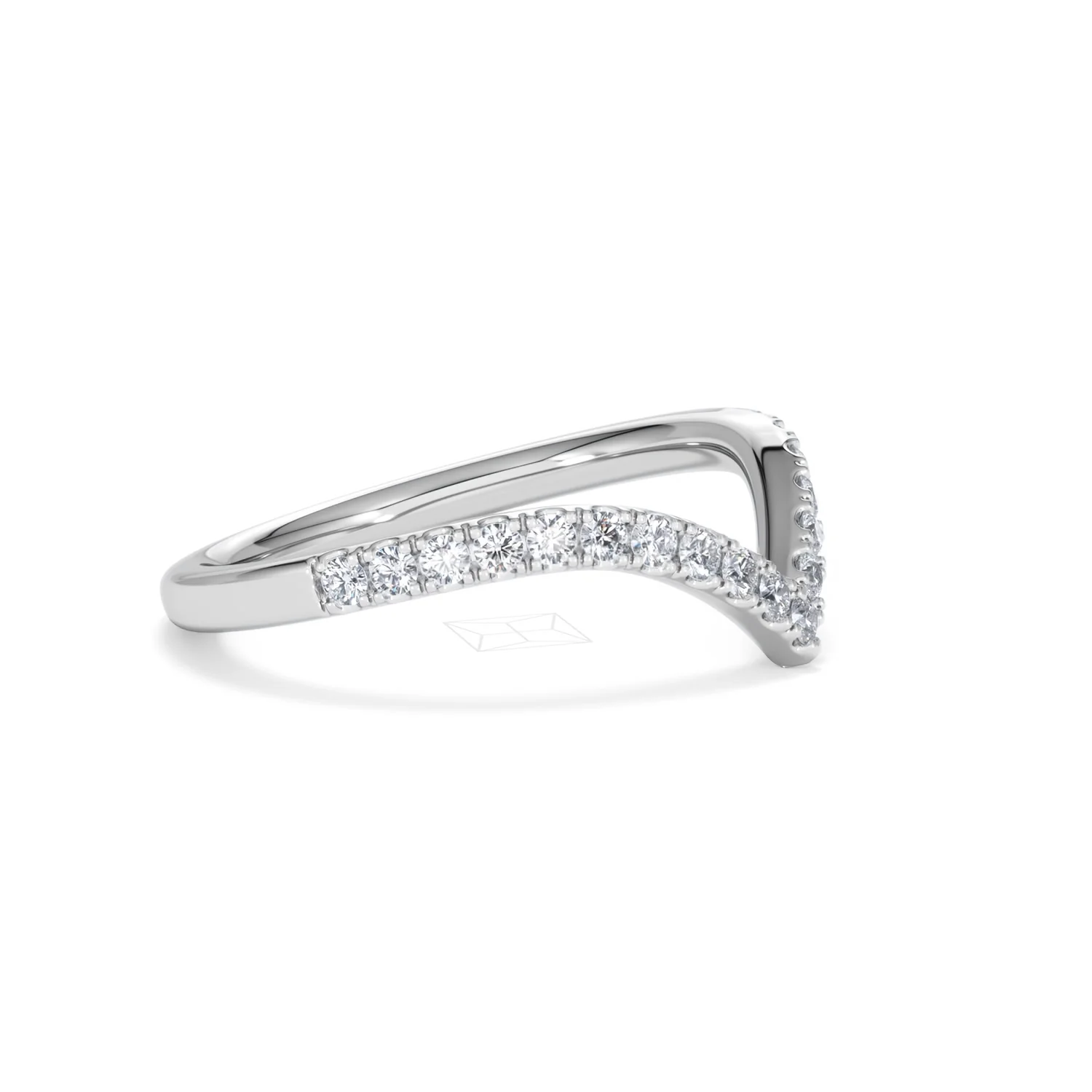 Vela 0.35ct Round Cut Lab Diamond Wishbone Wedding Ring in Platinum - Image 22