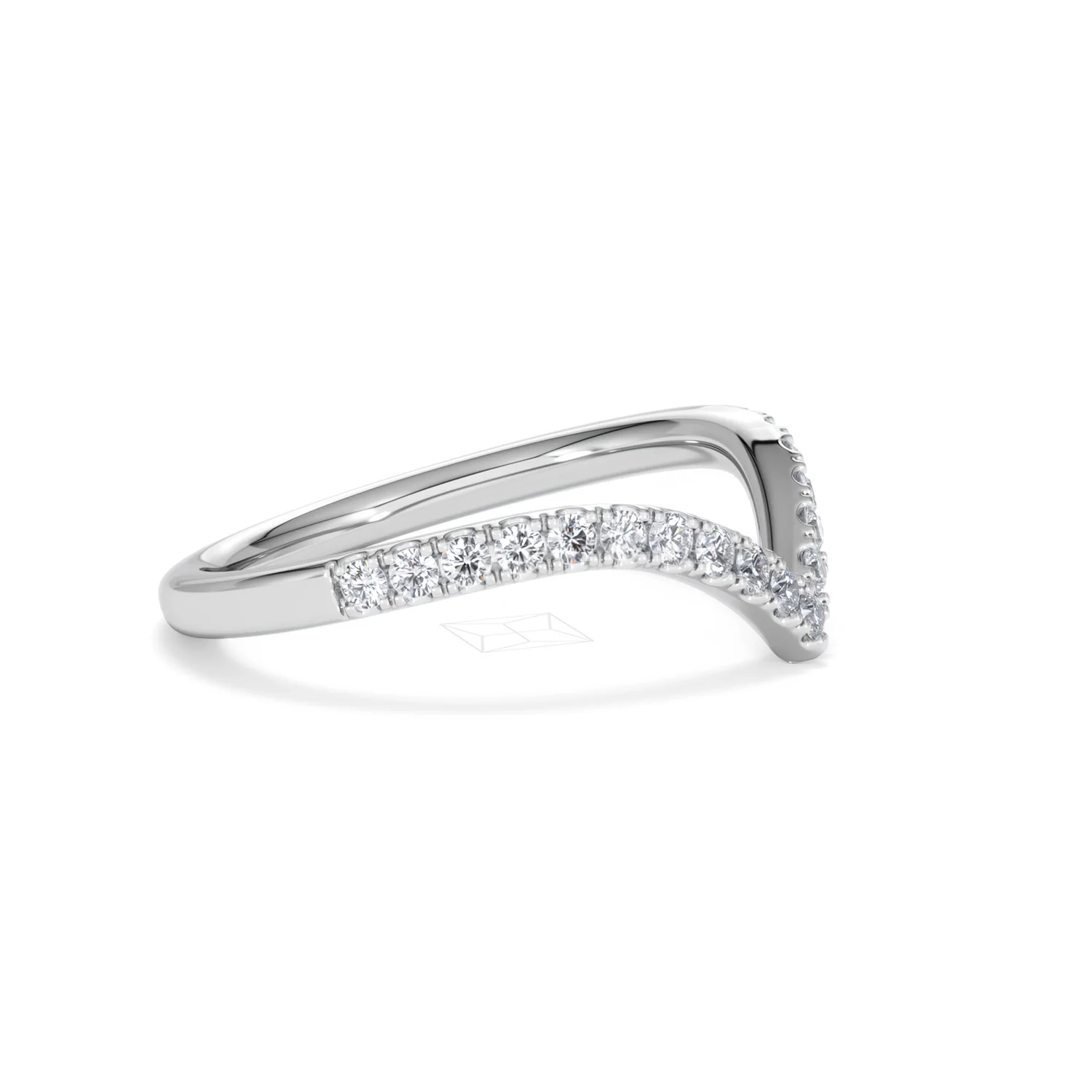 Vela 0.35ct Round Cut Lab Diamond Wishbone Wedding Ring in Platinum - Image 23