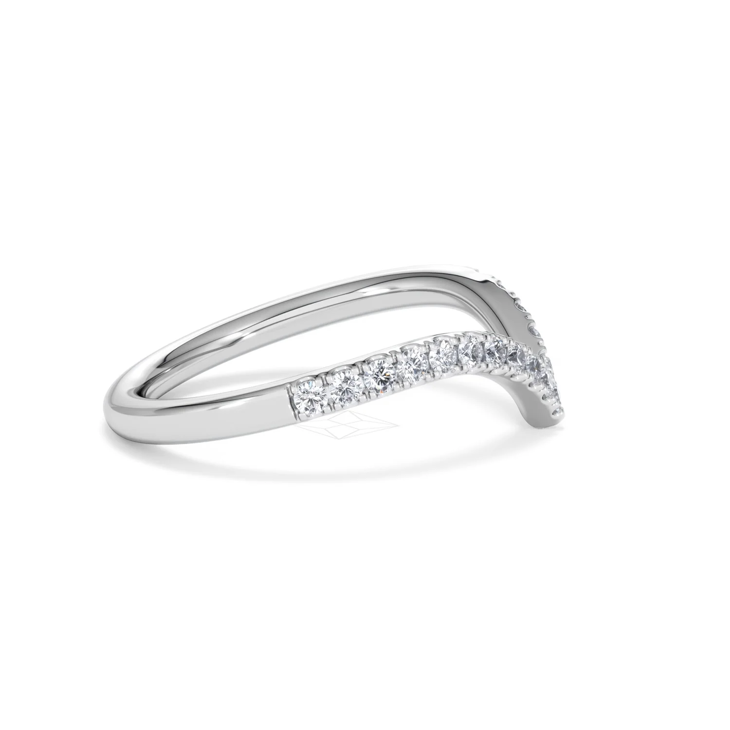 Vela 0.35ct Round Cut Lab Diamond Wishbone Wedding Ring in Platinum - Image 27