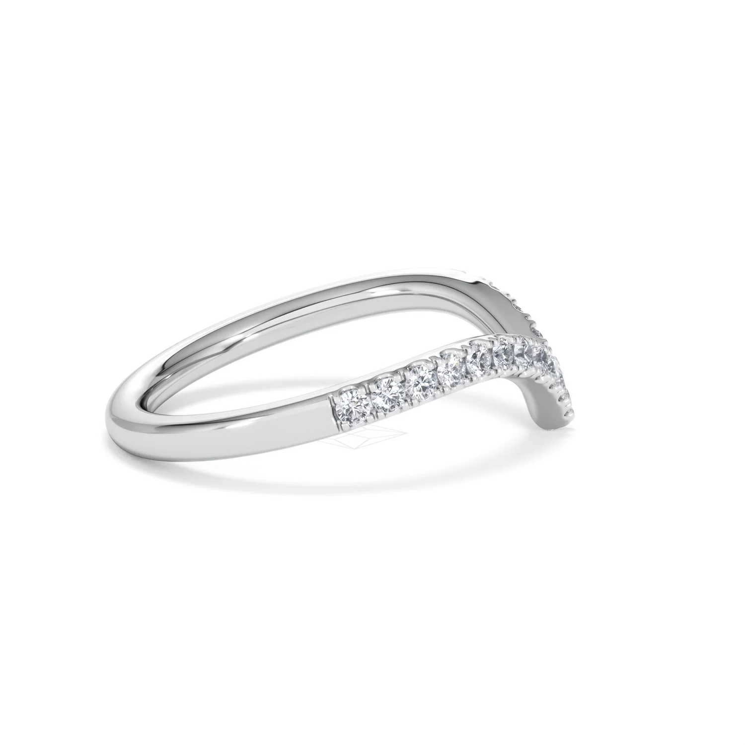 Vela 0.35ct Round Cut Lab Diamond Wishbone Wedding Ring in Platinum - Image 29