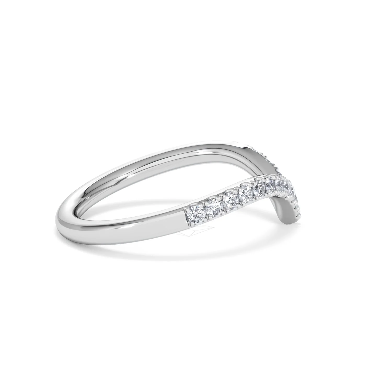 Vela 0.35ct Round Cut Lab Diamond Wishbone Wedding Ring in Platinum - Image 30