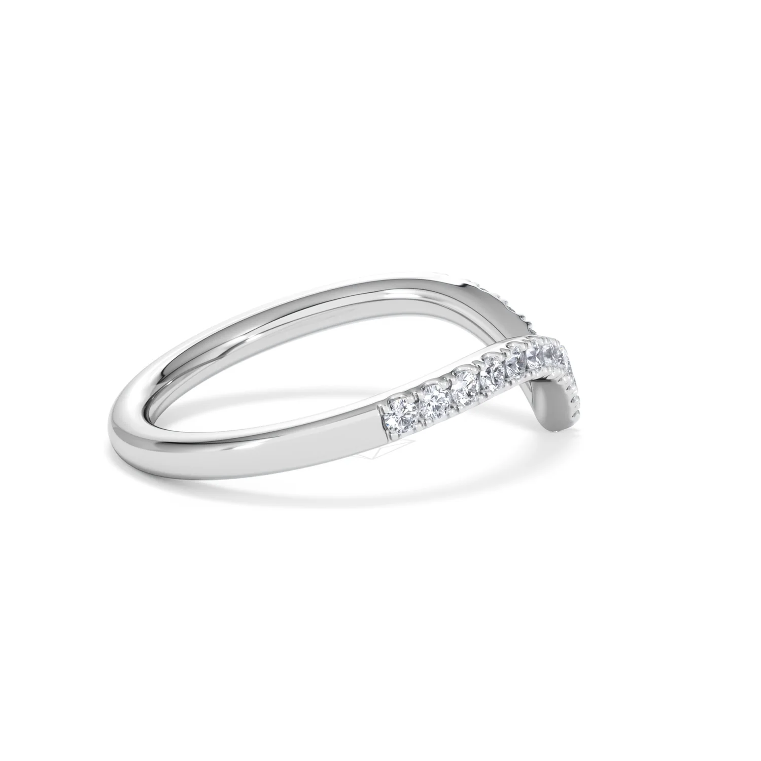 Vela 0.35ct Round Cut Lab Diamond Wishbone Wedding Ring in Platinum - Image 31