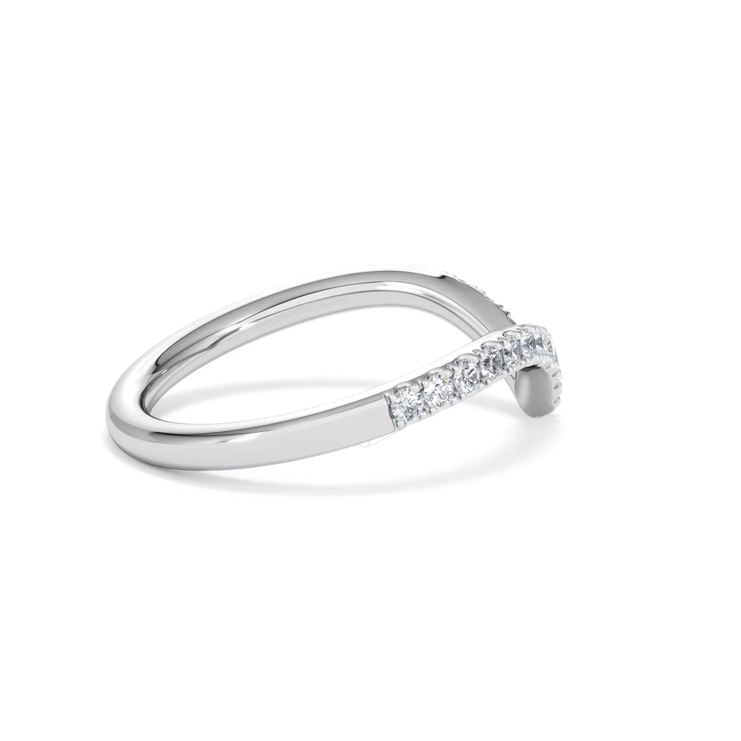 Vela 0.35ct Round Cut Lab Diamond Wishbone Wedding Ring in Platinum - Image 32