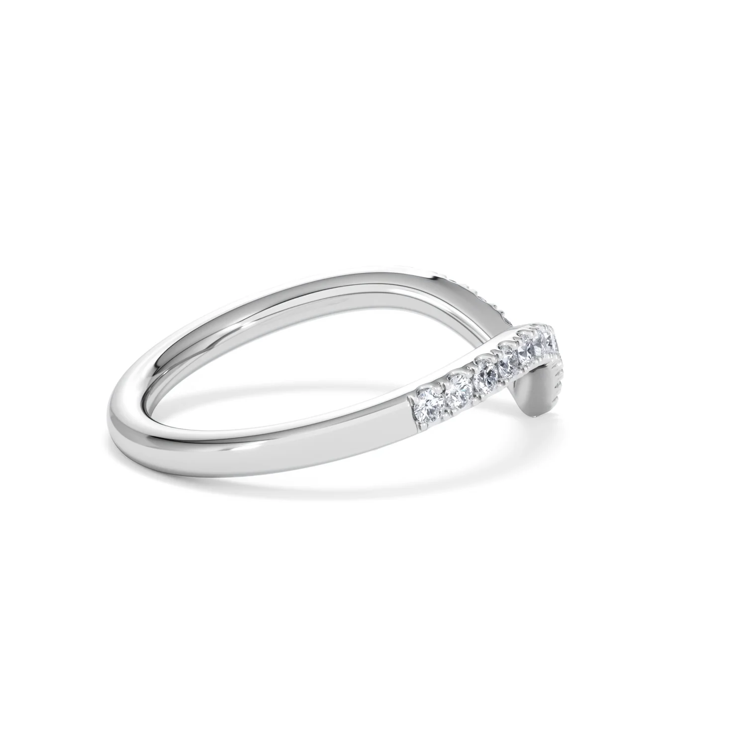 Vela 0.35ct Round Cut Lab Diamond Wishbone Wedding Ring in Platinum - Image 33