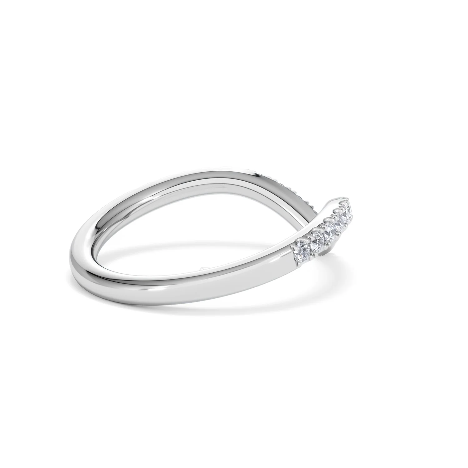 Vela 0.35ct Round Cut Lab Diamond Wishbone Wedding Ring in Platinum - Image 36