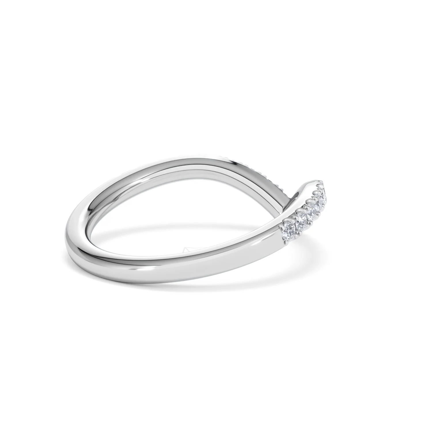 Vela 0.35ct Round Cut Lab Diamond Wishbone Wedding Ring in Platinum - Image 37
