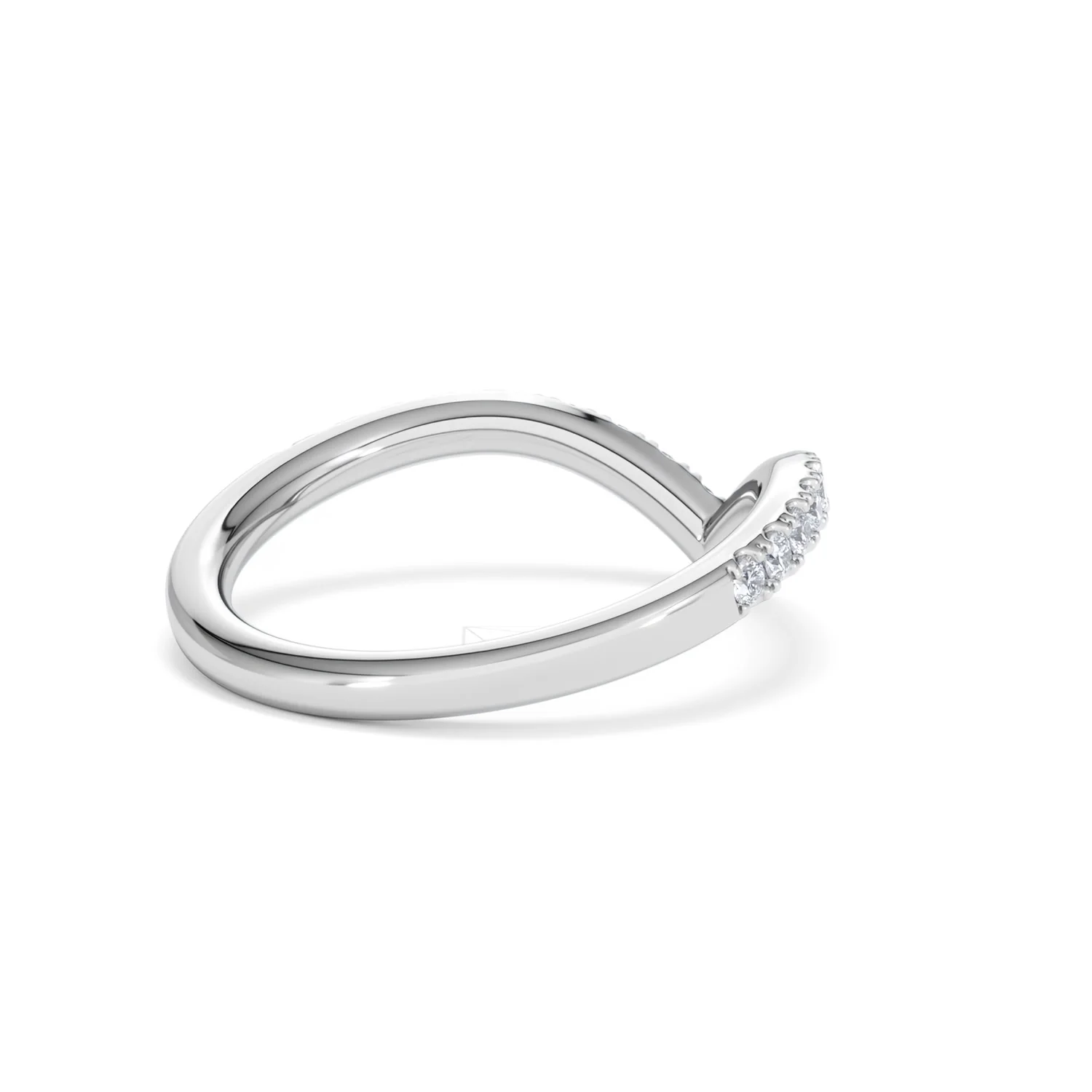 Vela 0.35ct Round Cut Lab Diamond Wishbone Wedding Ring in Platinum - Image 38
