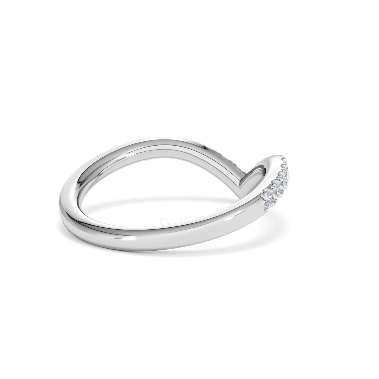 Vela 0.35ct Round Cut Lab Diamond Wishbone Wedding Ring in Platinum - Image 39