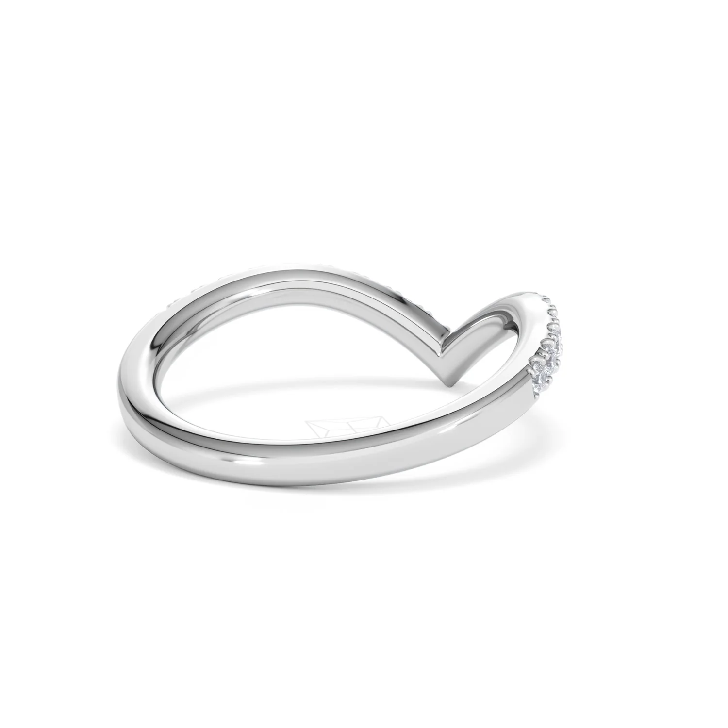 Vela 0.35ct Round Cut Lab Diamond Wishbone Wedding Ring in Platinum - Image 41