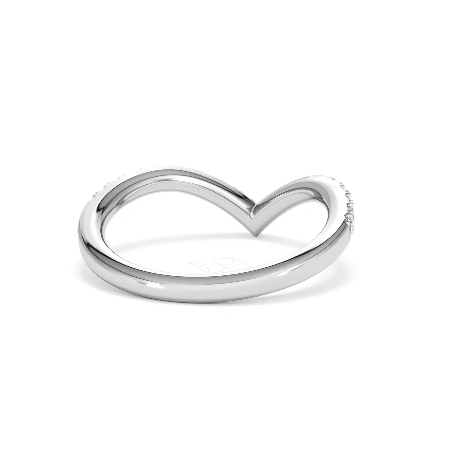 Vela 0.35ct Round Cut Lab Diamond Wishbone Wedding Ring in Platinum - Image 44