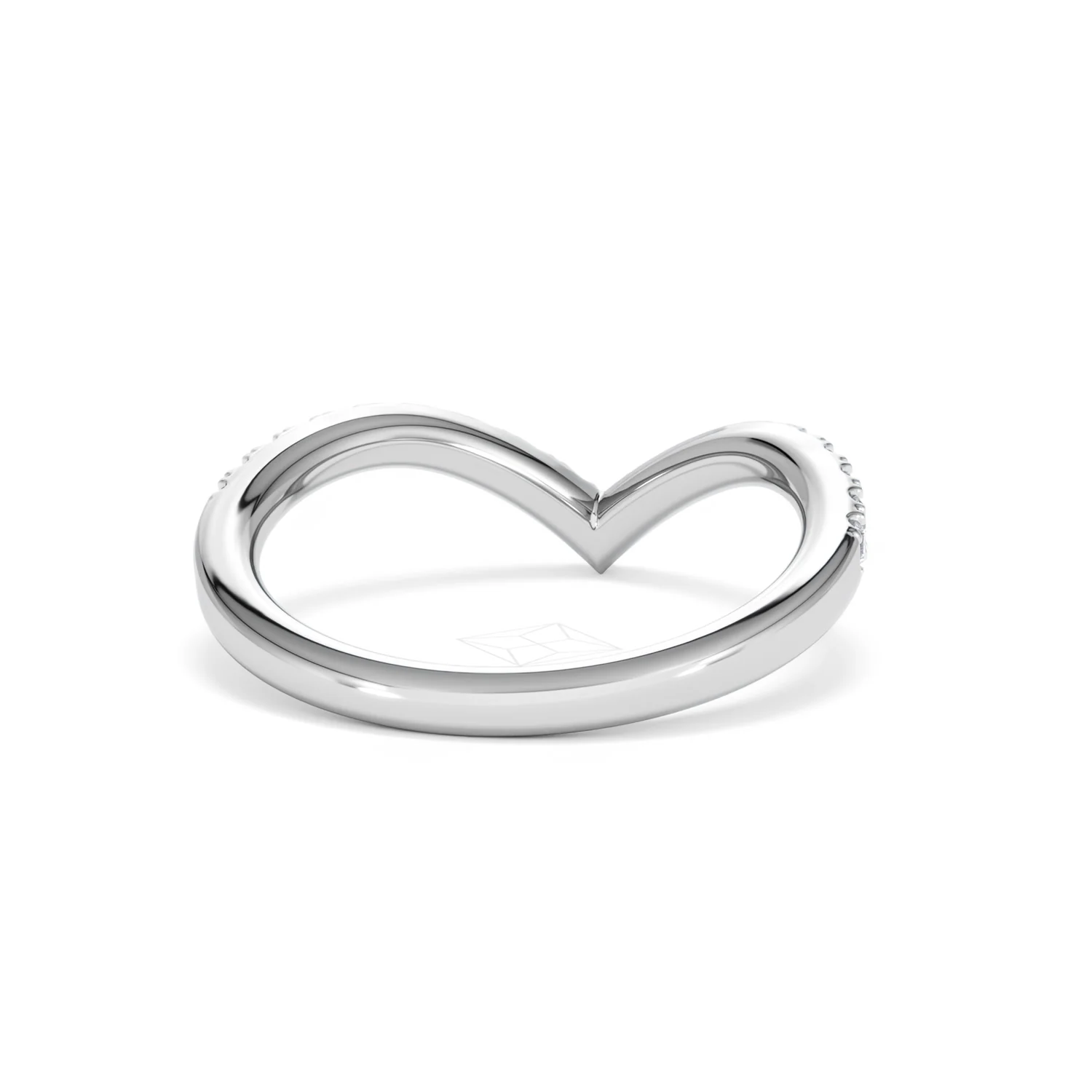 Vela 0.35ct Round Cut Lab Diamond Wishbone Wedding Ring in Platinum - Image 45